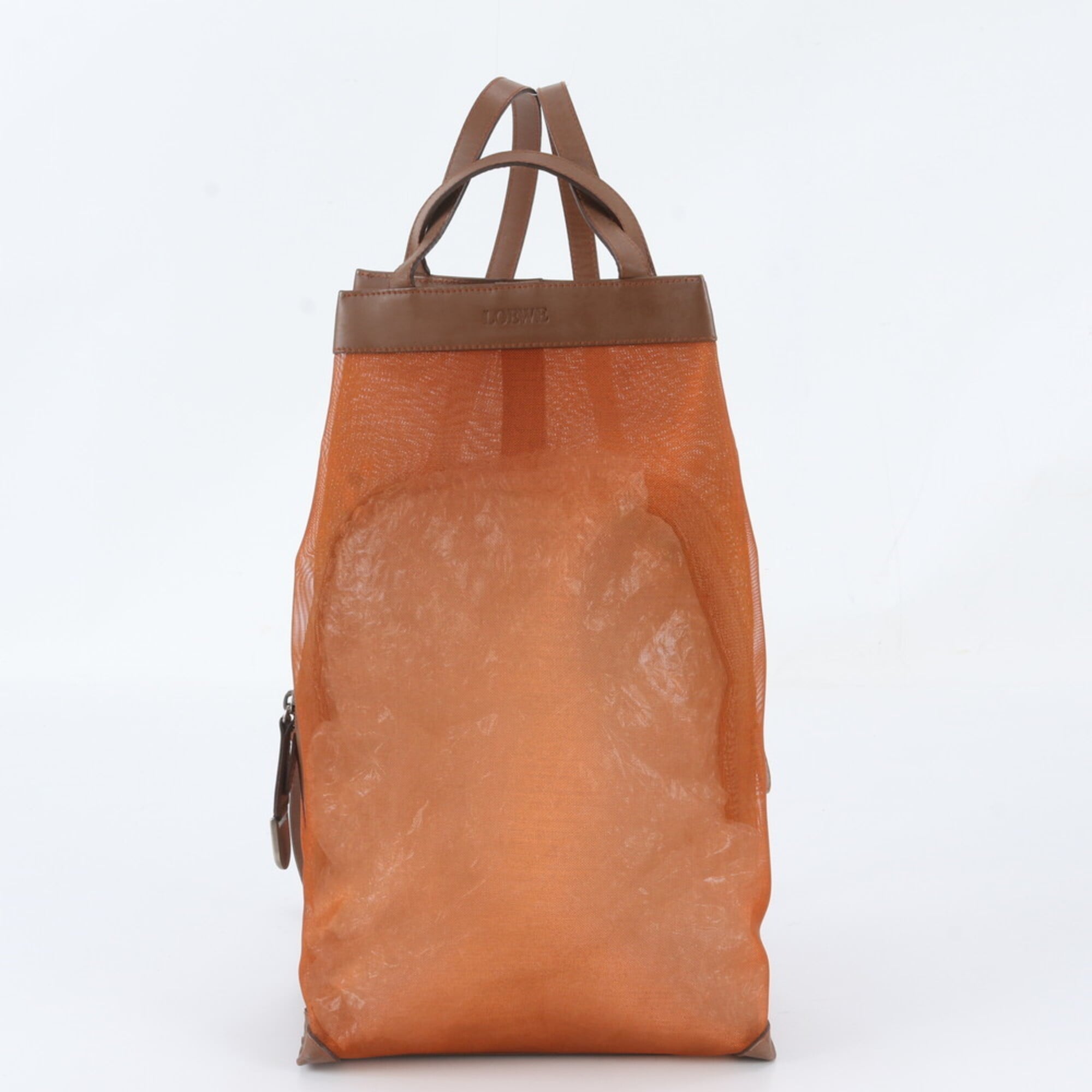 Loewe Brown Orange Leather Backpack Shoulder Bag (Pre-Owned)