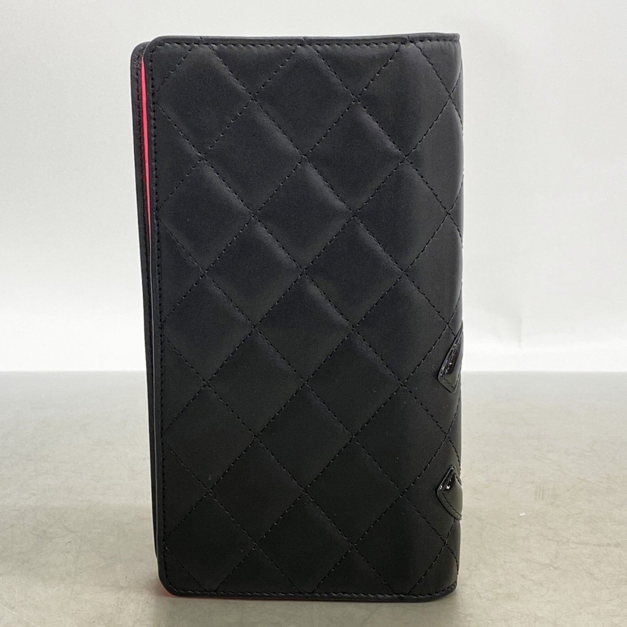 Chanel Black Leather Long Wallet (Bi-Fold) (Pre-Owned)