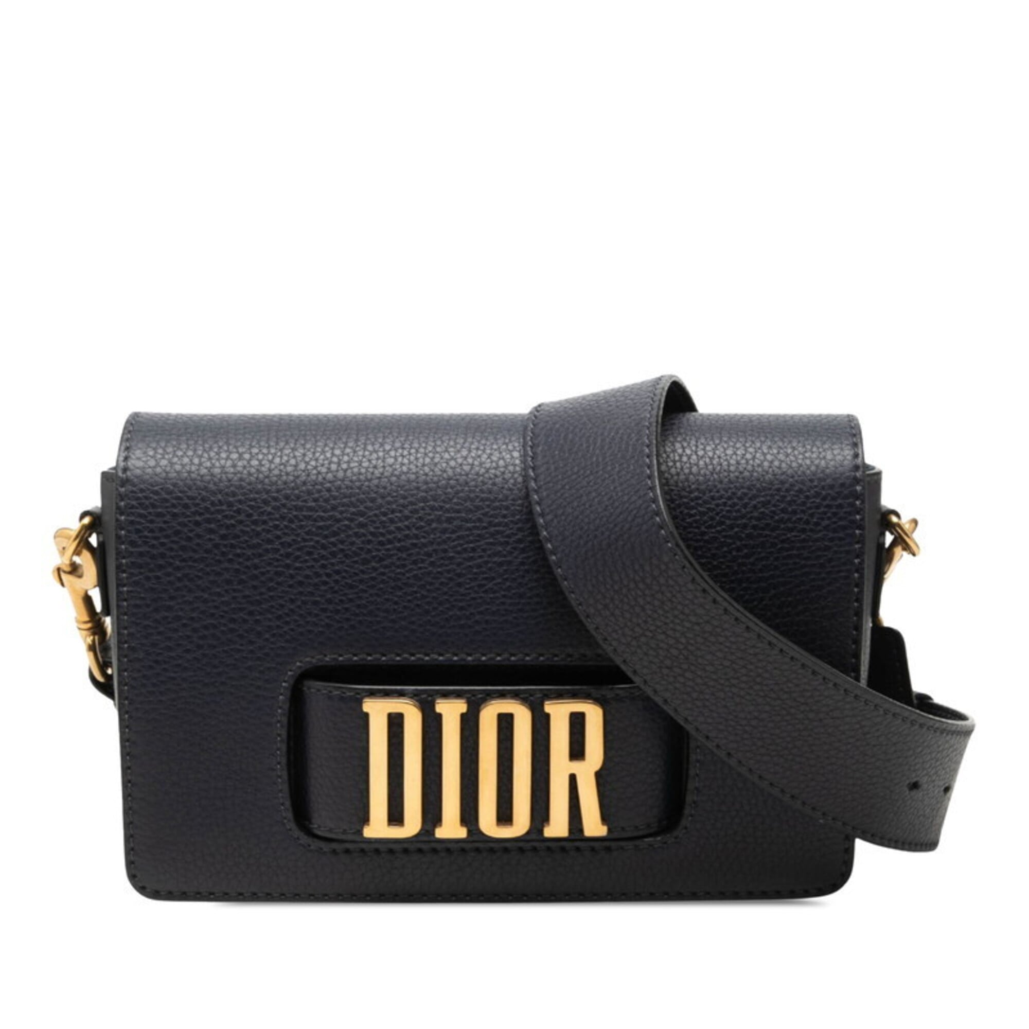 Christian Dior Navy Leather Shoulder Bag (Pre-Owned)