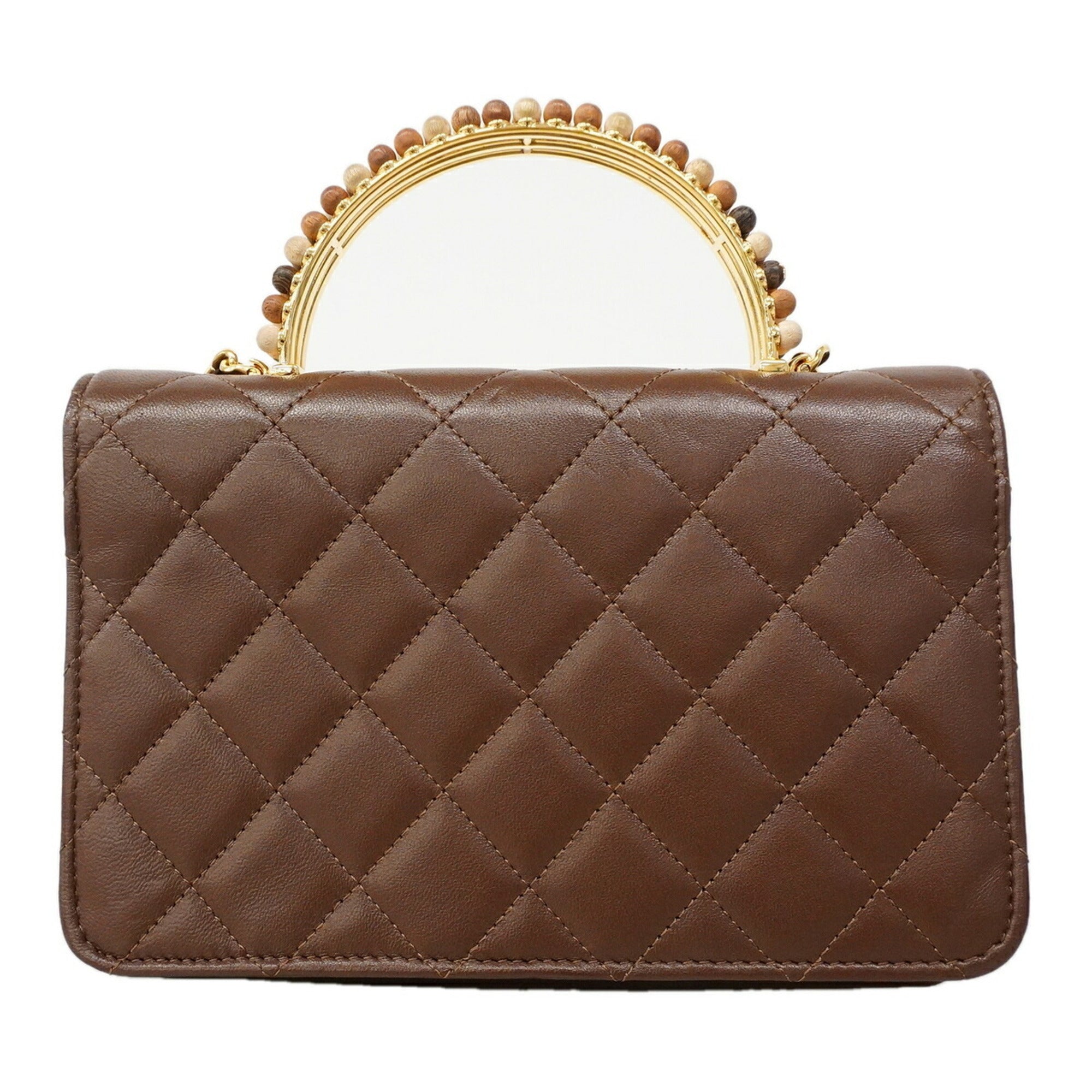 Chanel Brown Leather Chain/Shoulder Wallet (Pre-Owned)