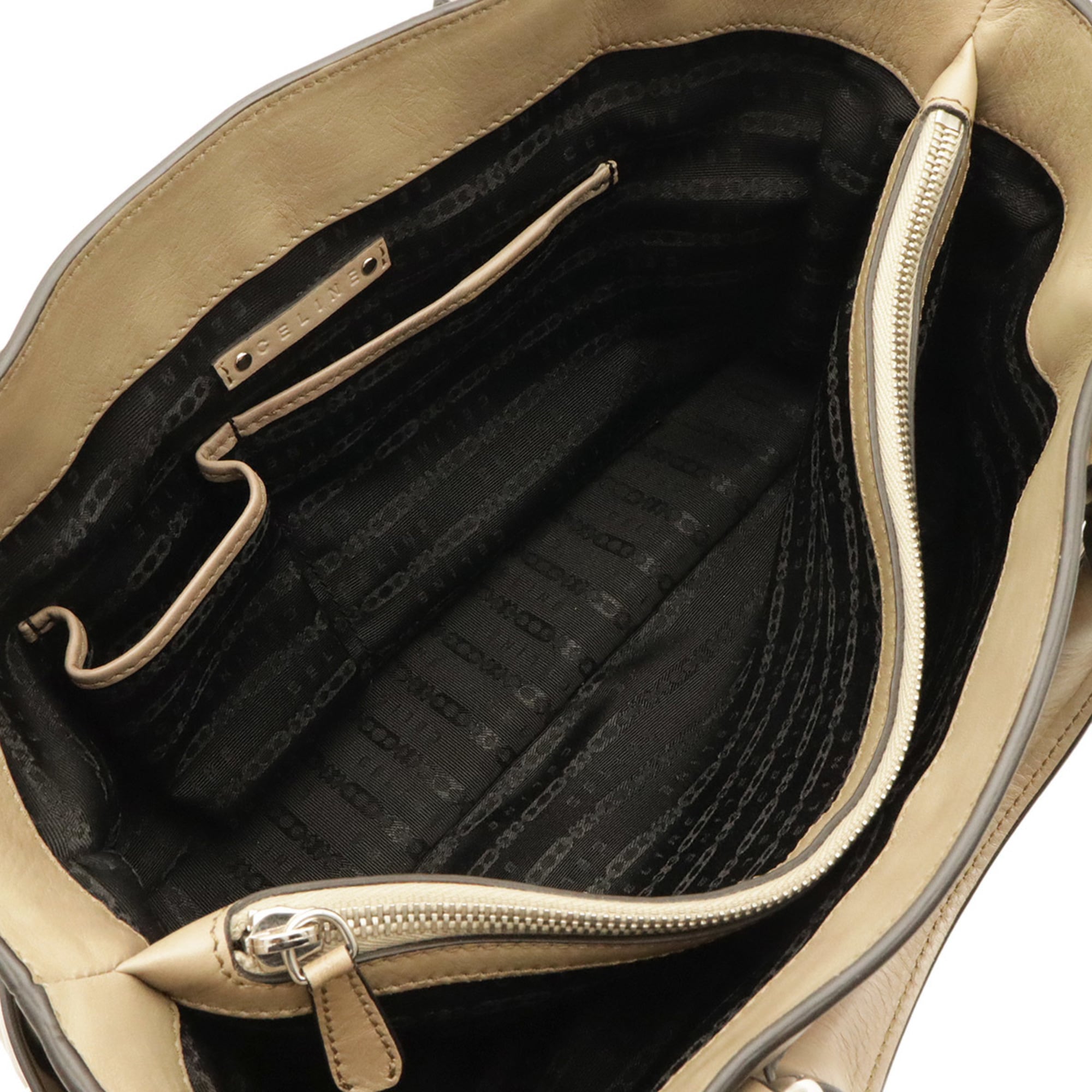 Celine Beige Leather Handbag Tote Bag (Pre-Owned)