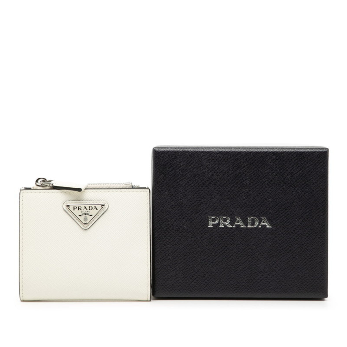 Prada White Leather Wallet (Bi-Fold) (Pre-Owned)