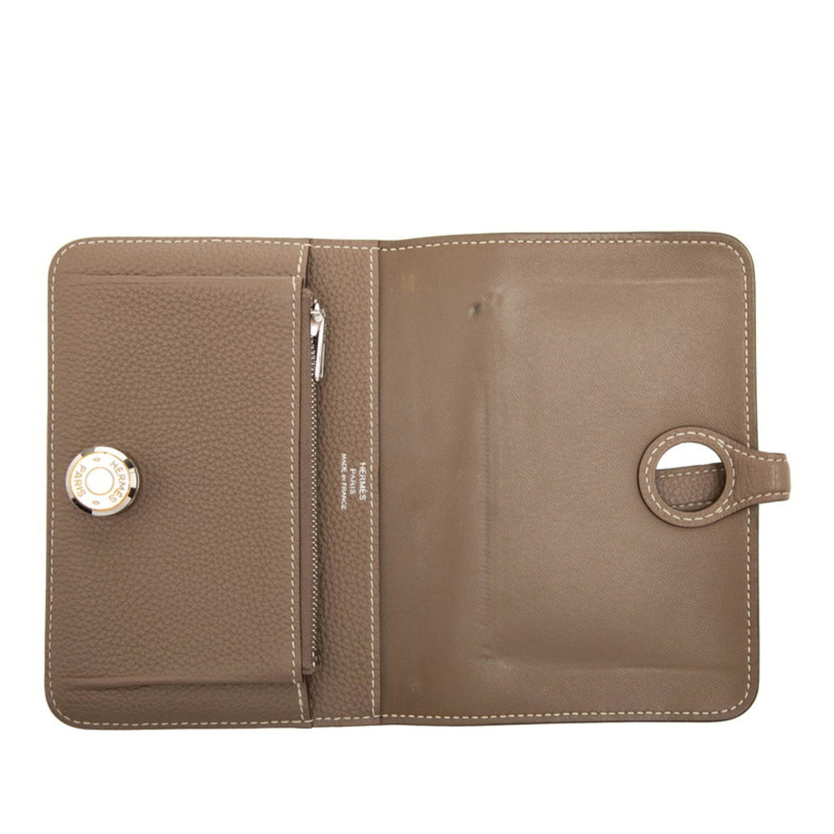 Hermes Etoupe Gray Grayish Togo Leather Wallet (Bi-Fold) (Pre-Owned)