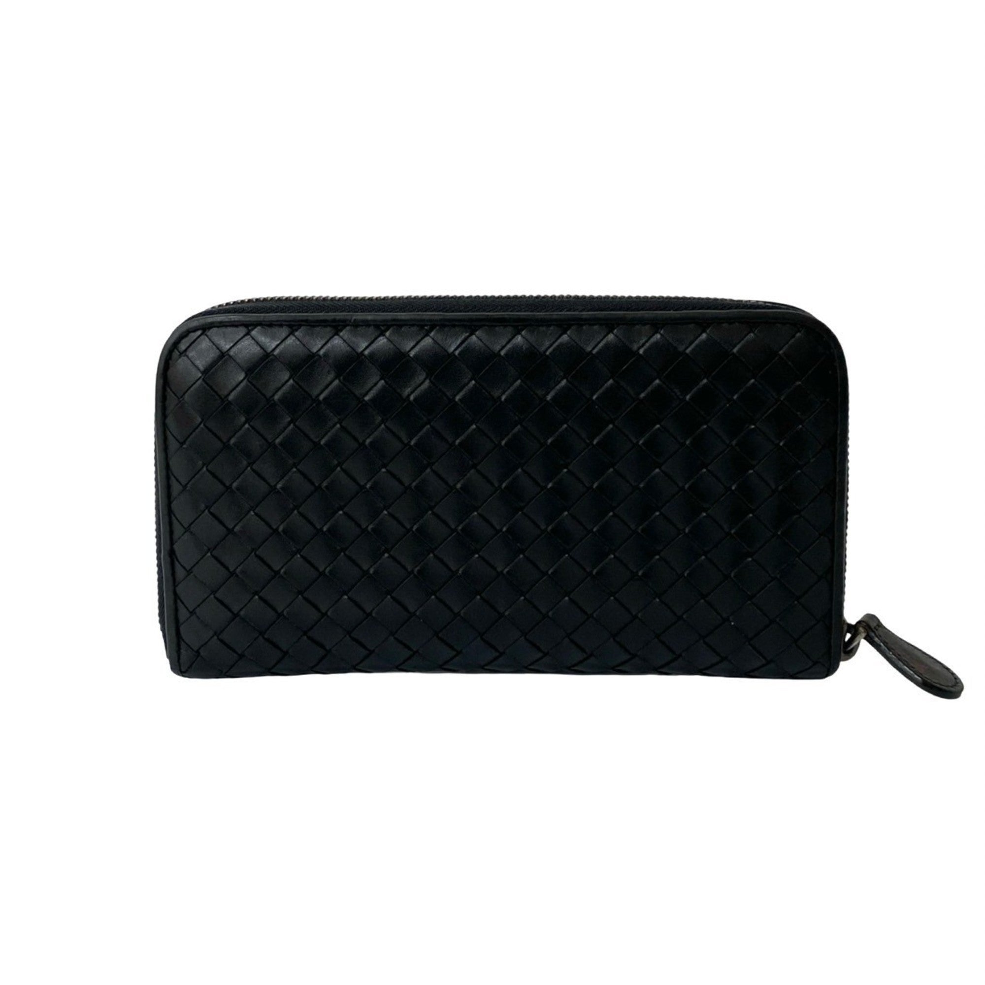Bottega Veneta Black Leather Long Wallet (Bi-Fold) (Pre-Owned)