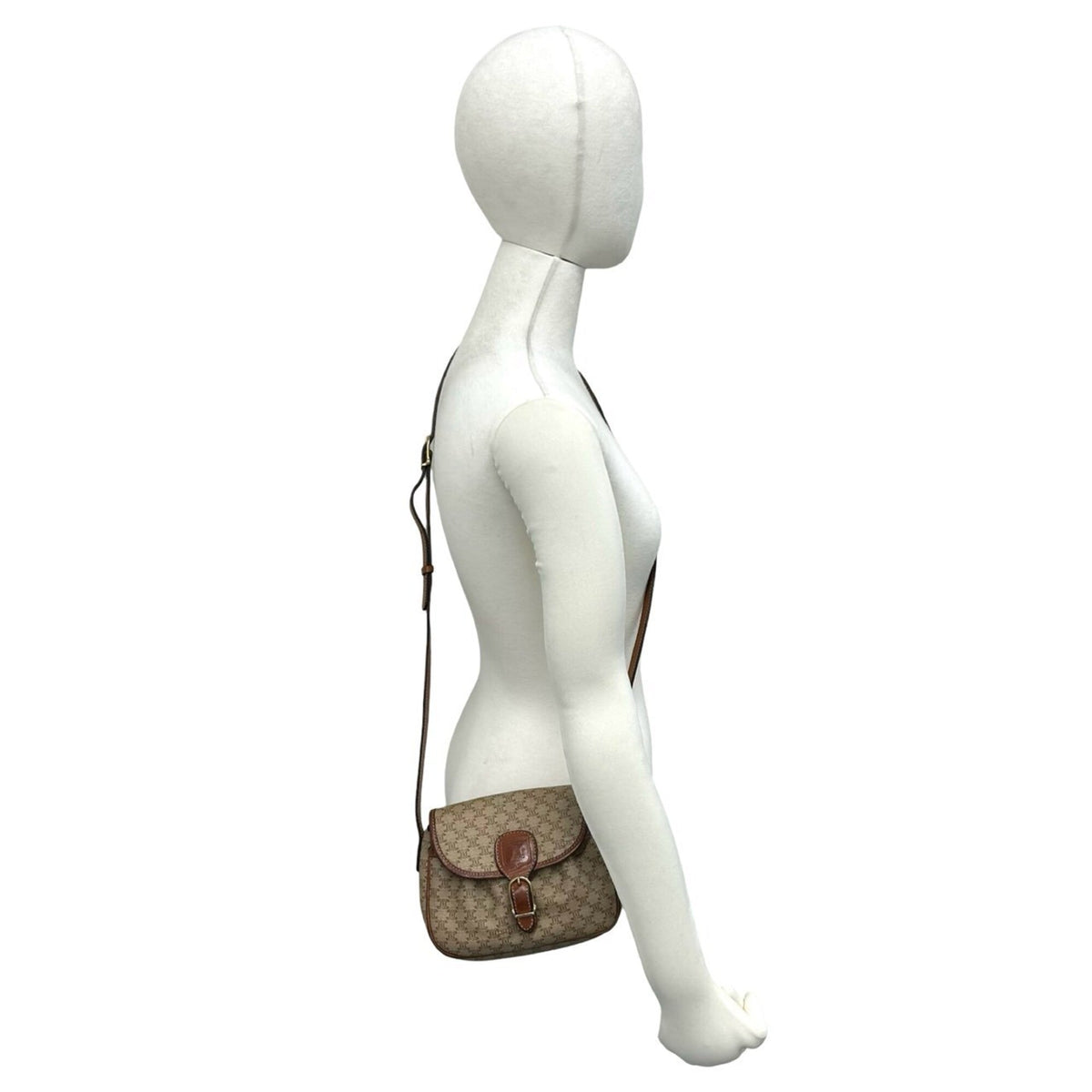 Celine Brown Leather Pvc Pochette Shoulder Bag (Pre-Owned)