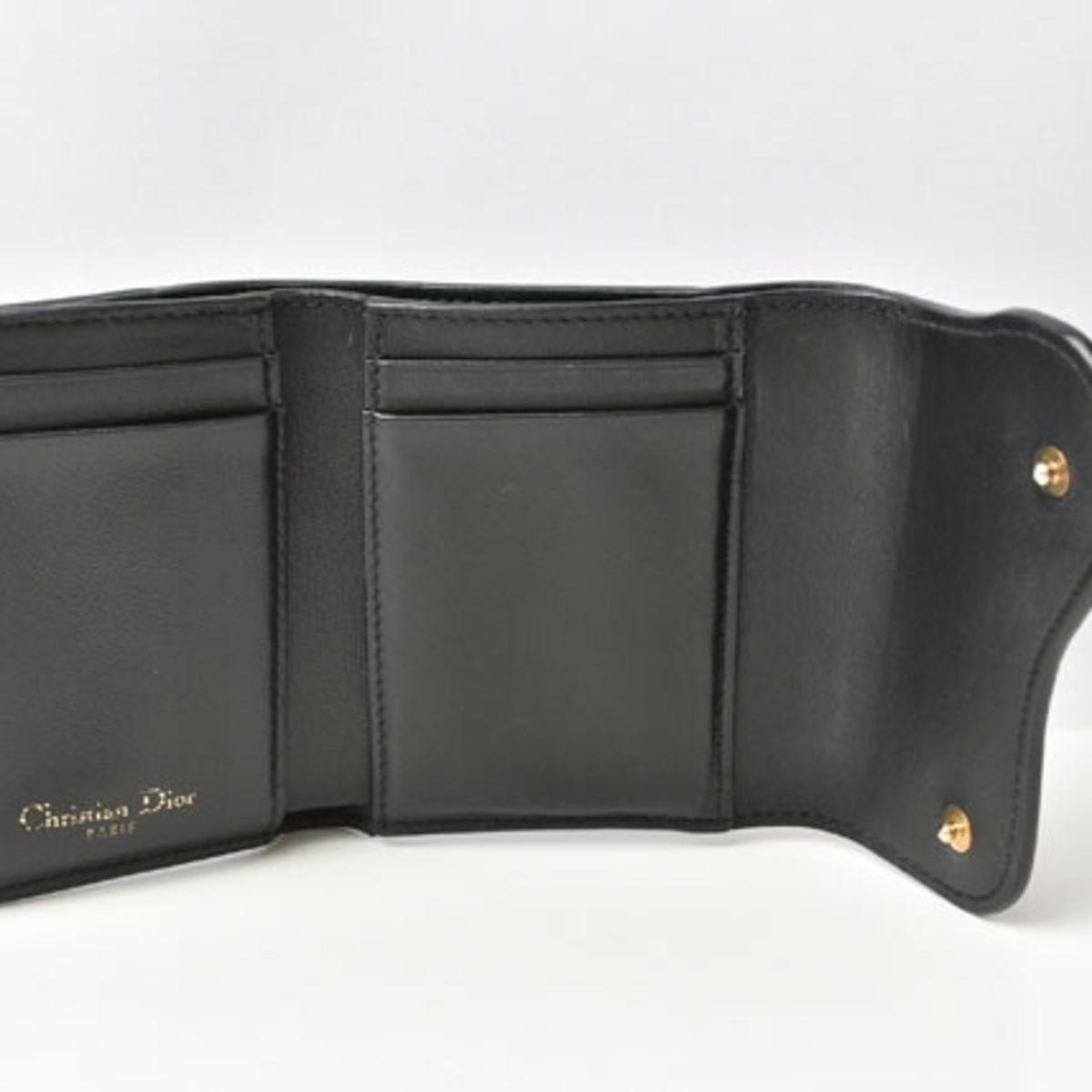 Christian Dior Navy Leather Wallet (Tri-Fold) (Pre-Owned)