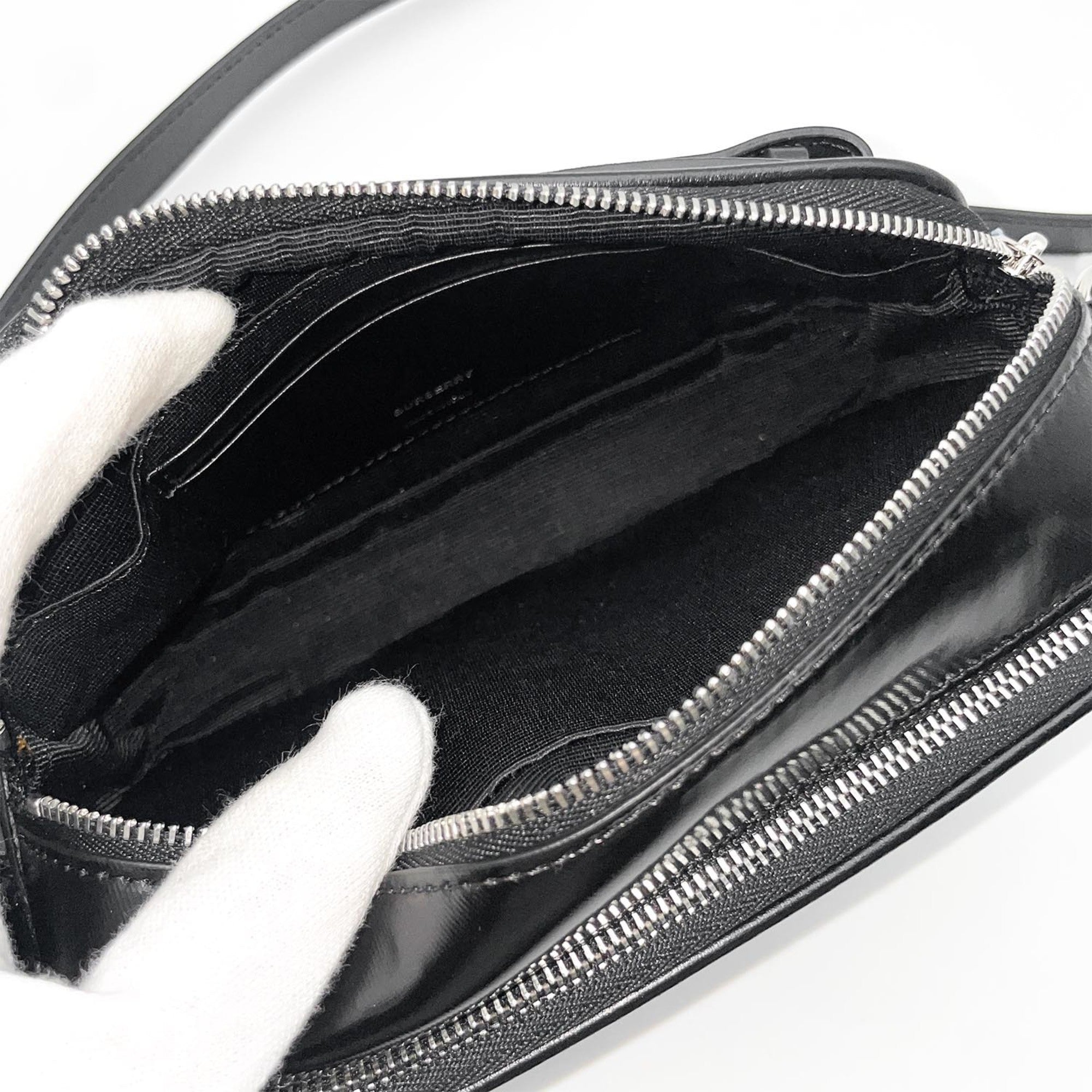 Burberry Black Coated Canvas Shoulder Bag (Pre-Owned)