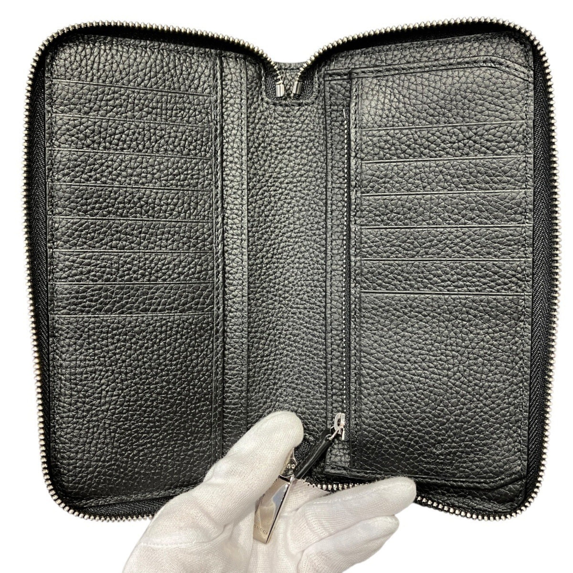 Gucci Black Leather Long Wallet (Bi-Fold) (Pre-Owned)