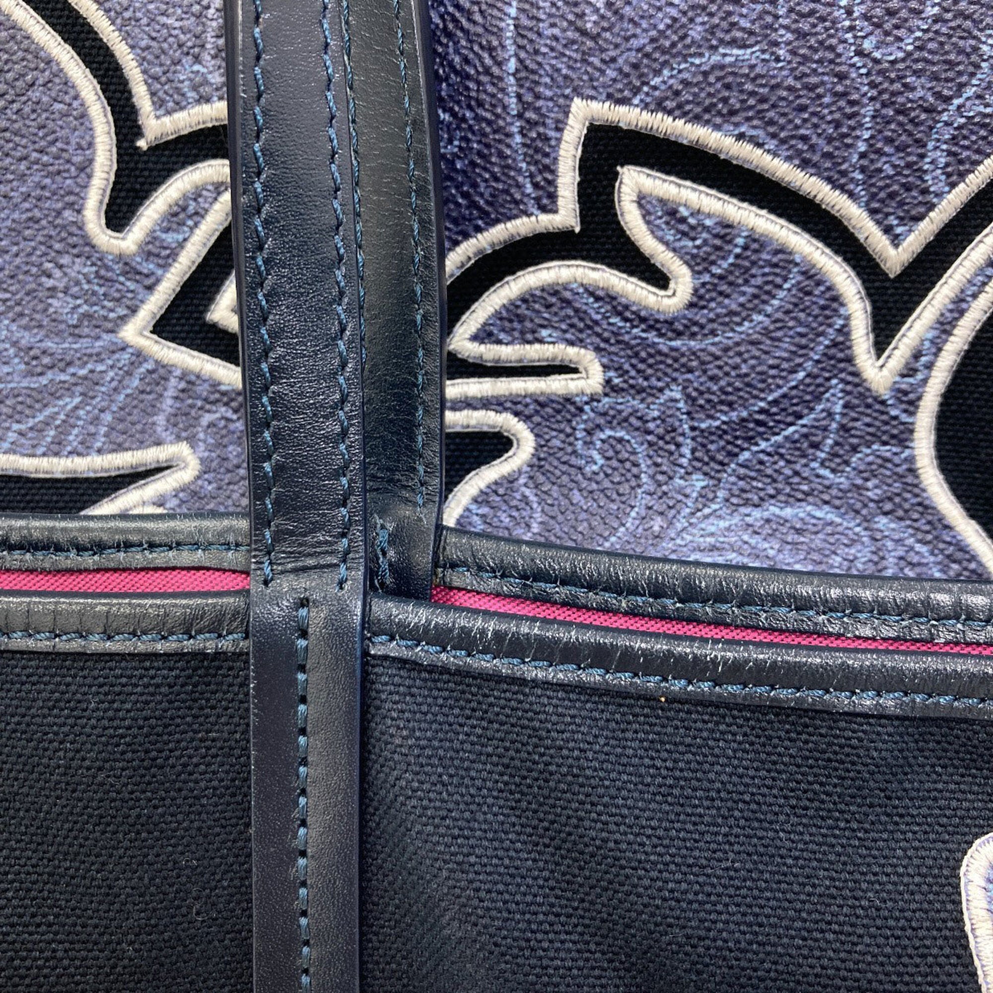 Etro Blue Navy Pvc Canvas Tote Bag (Pre-Owned)