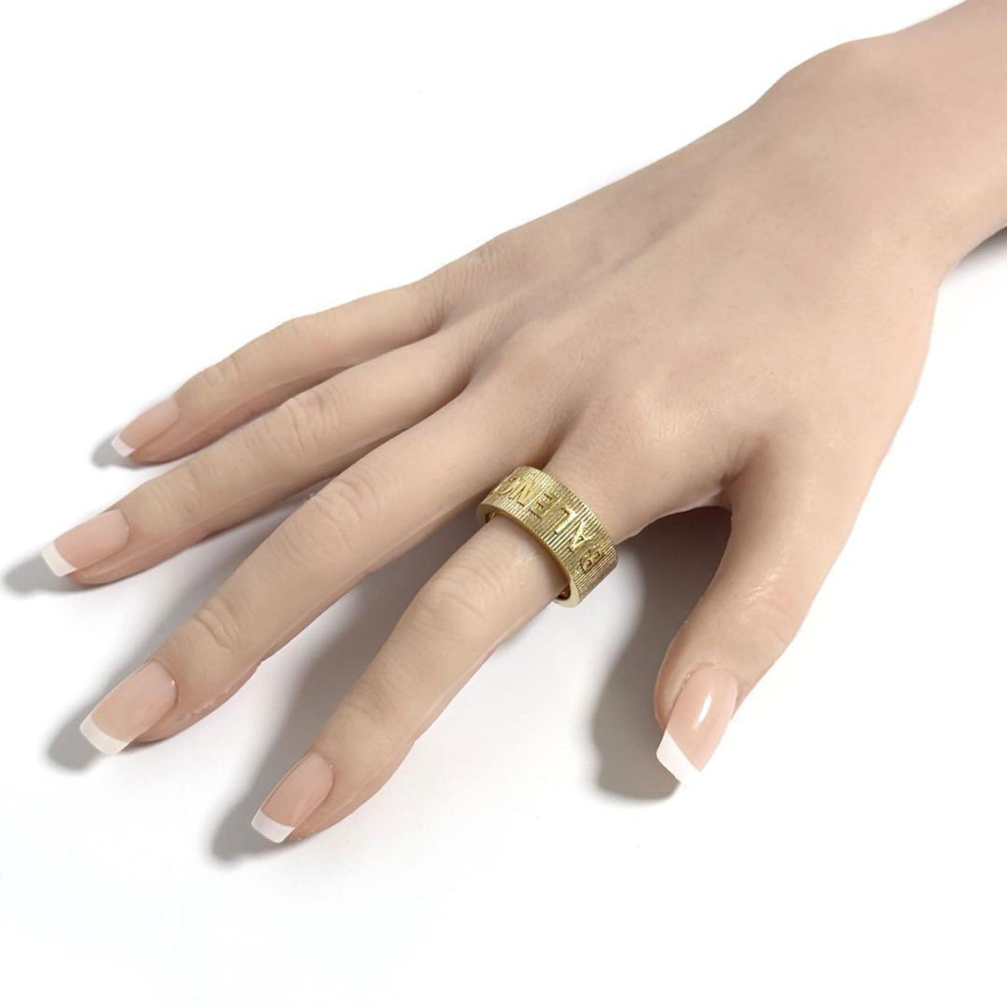 Balenciaga Gold Silver 925 Band Ring (Pre-Owned)