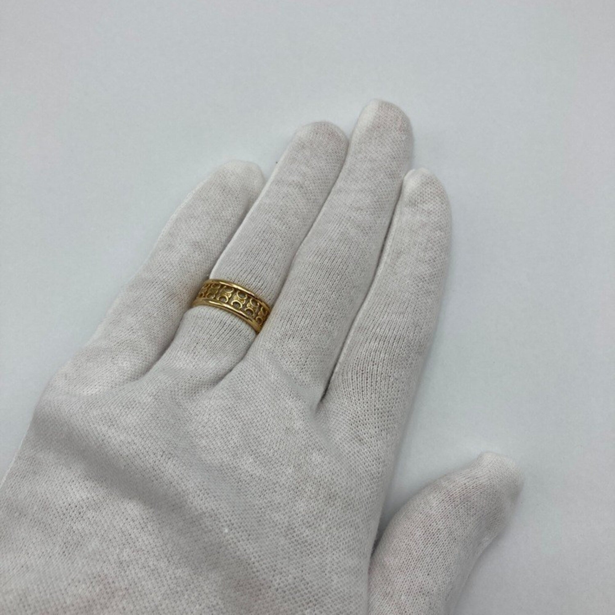 Celine Gold Metal Band Ring (Pre-Owned)