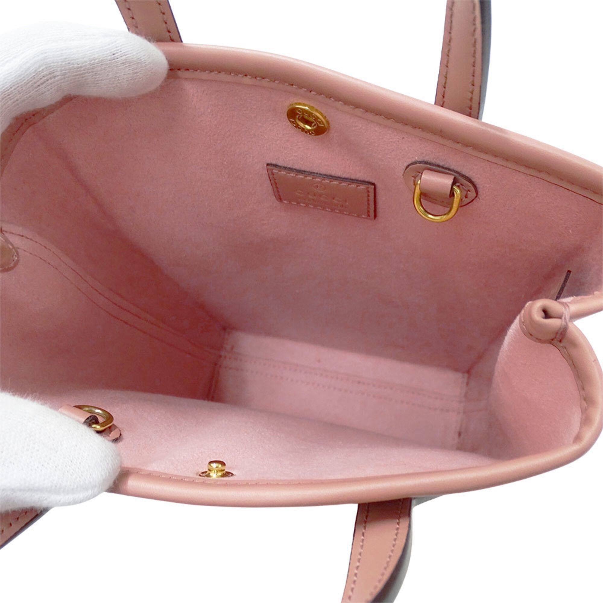 Gucci Pink Gg Leather Handbag Shoulder Bag (Pre-Owned)