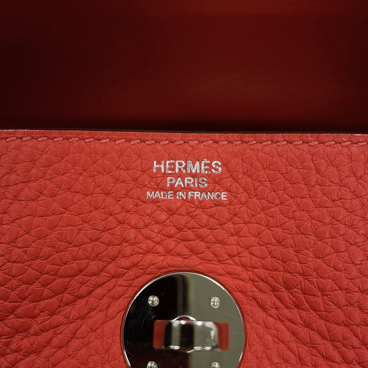 Hermes Rose Jaipur Taurillon Clemence Leather Handbag (Pre-Owned)
