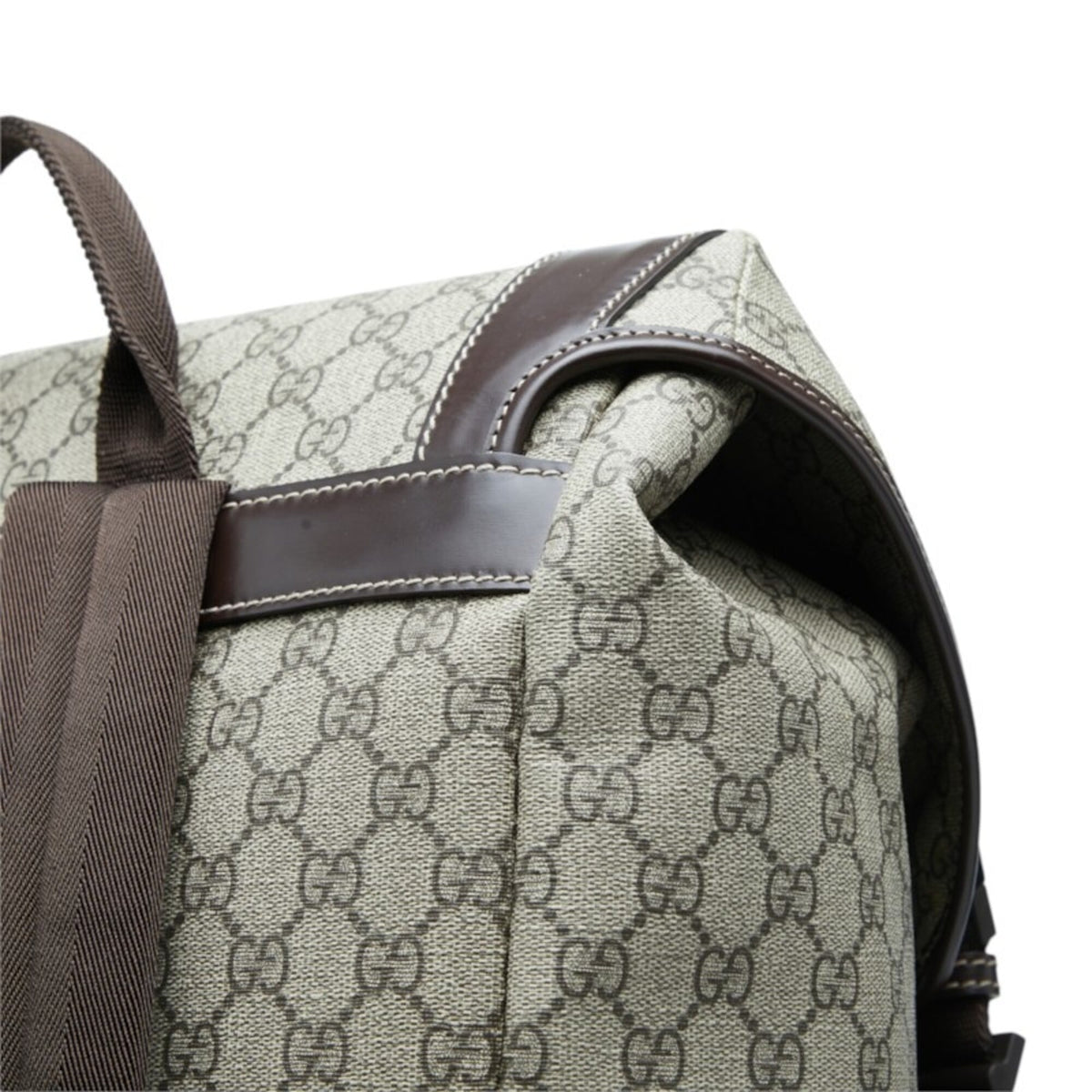 Gucci Beige Brown Pvc Leather Backpack (Pre-Owned)