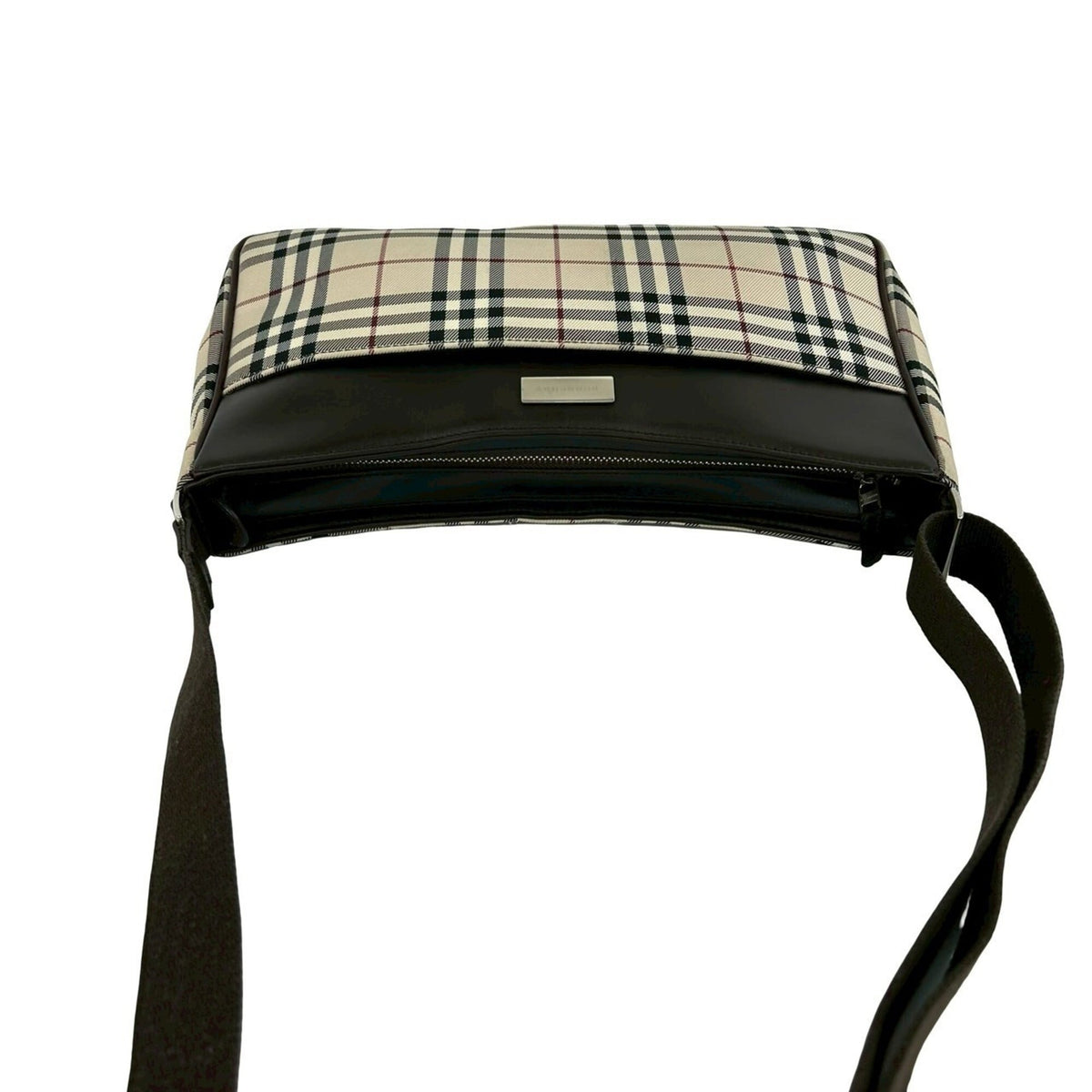 Burberry Beige Brown Canvas Leather Shoulder Bag (Pre-Owned)