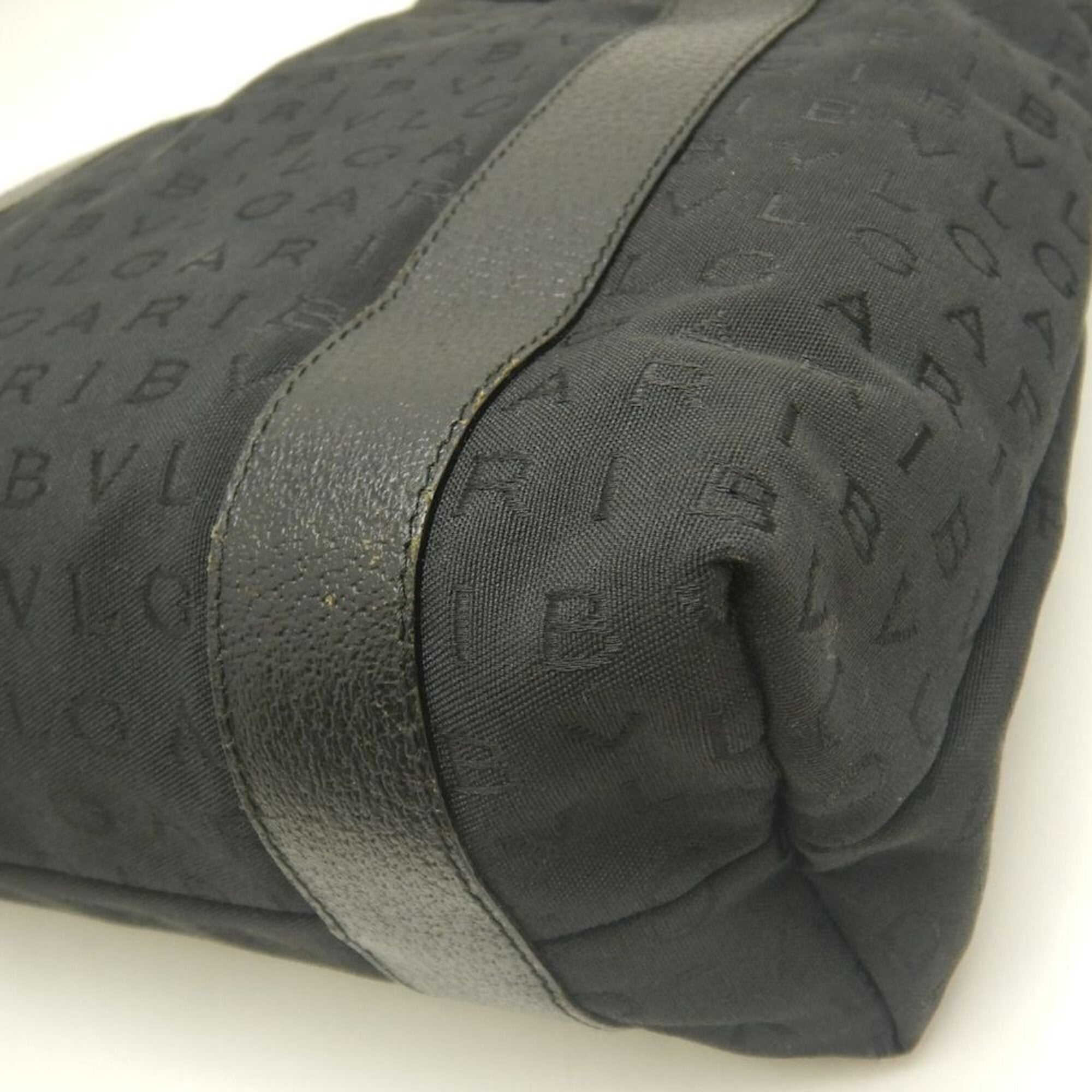 Bvlgari Logomania Black Canvas Tote Bag (Pre-Owned)