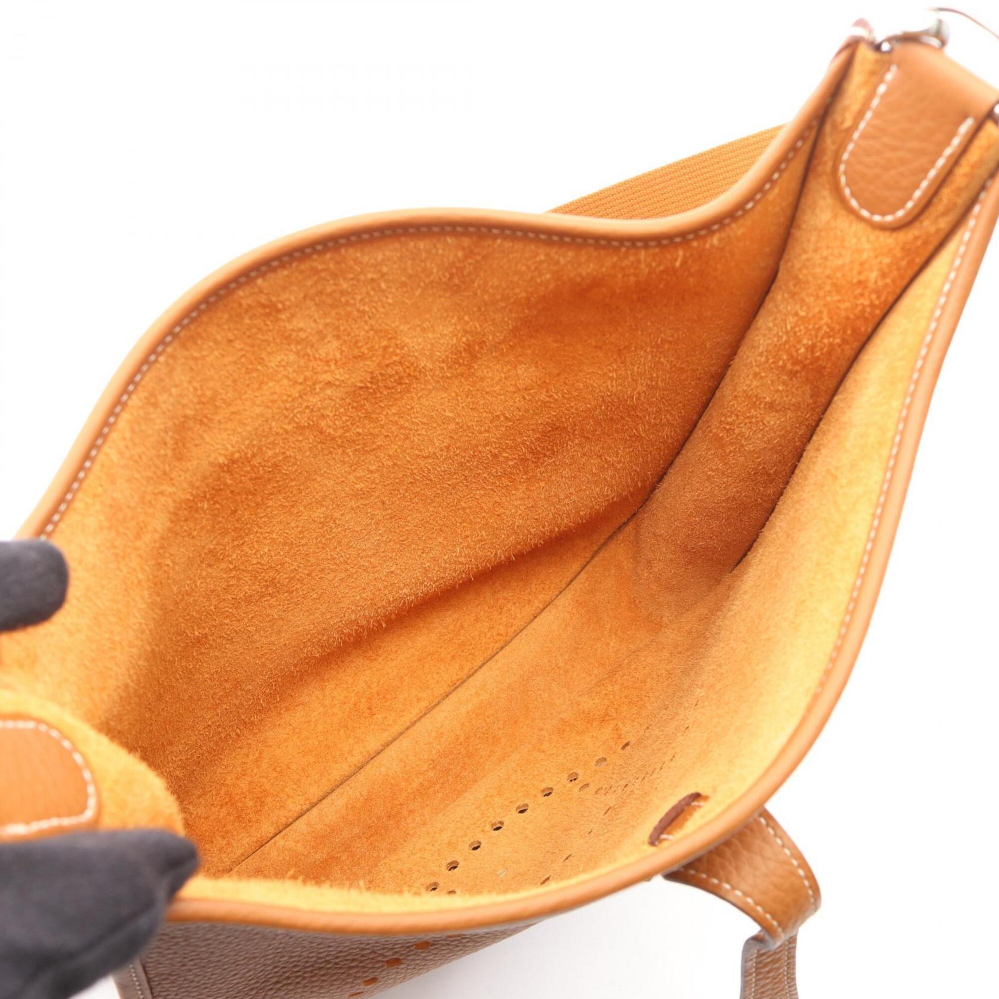 Hermes Brown Taurillon Clemence Leather Handbag Shoulder Bag (Pre-Owned)