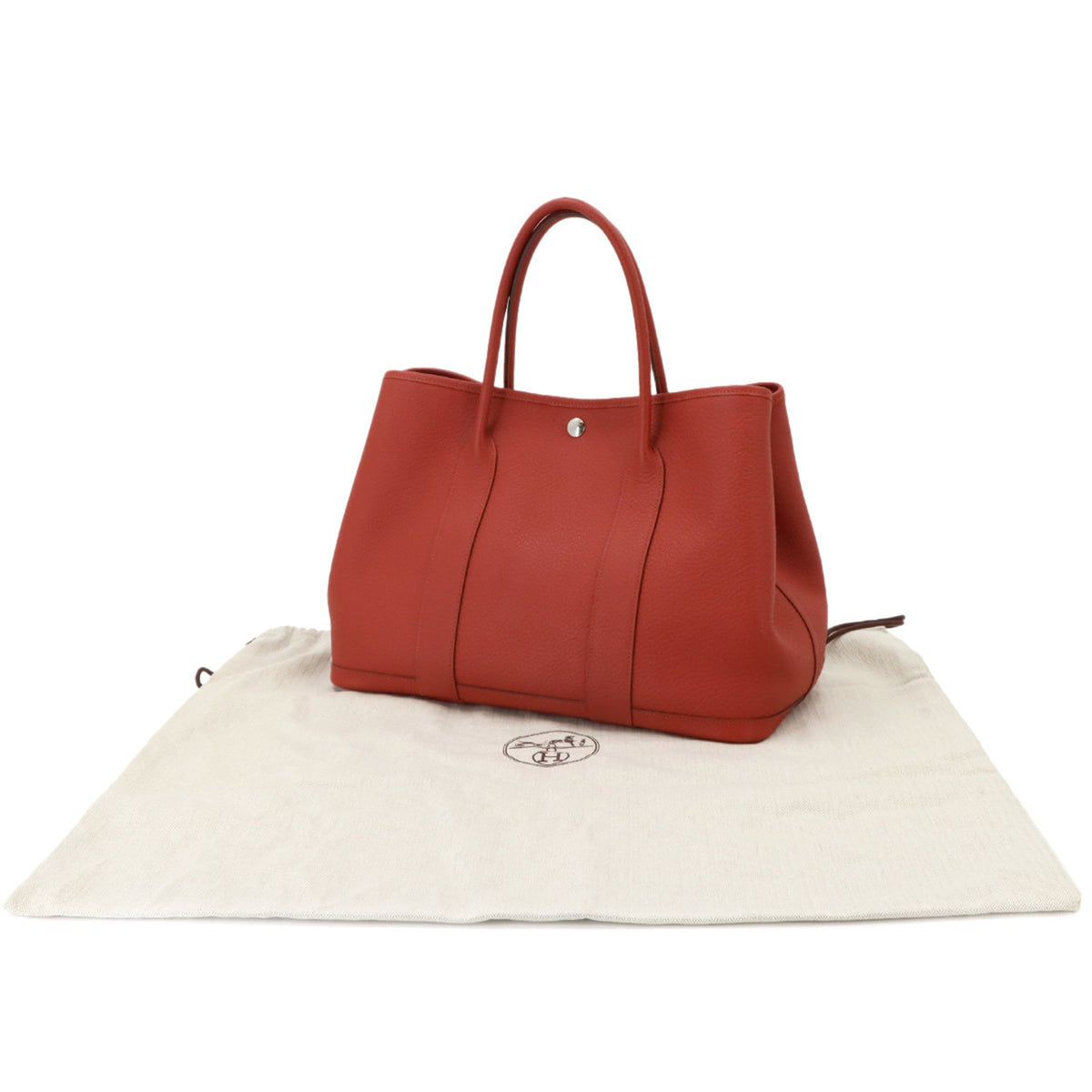 Hermes Red Color Country Leather Handbag Tote Bag (Pre-Owned)
