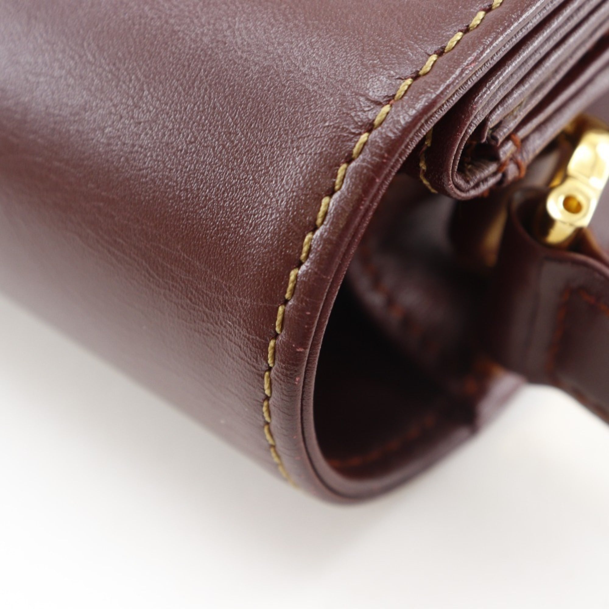 Cartier Must Bordeaux Leather Shoulder Bag (Pre-Owned)