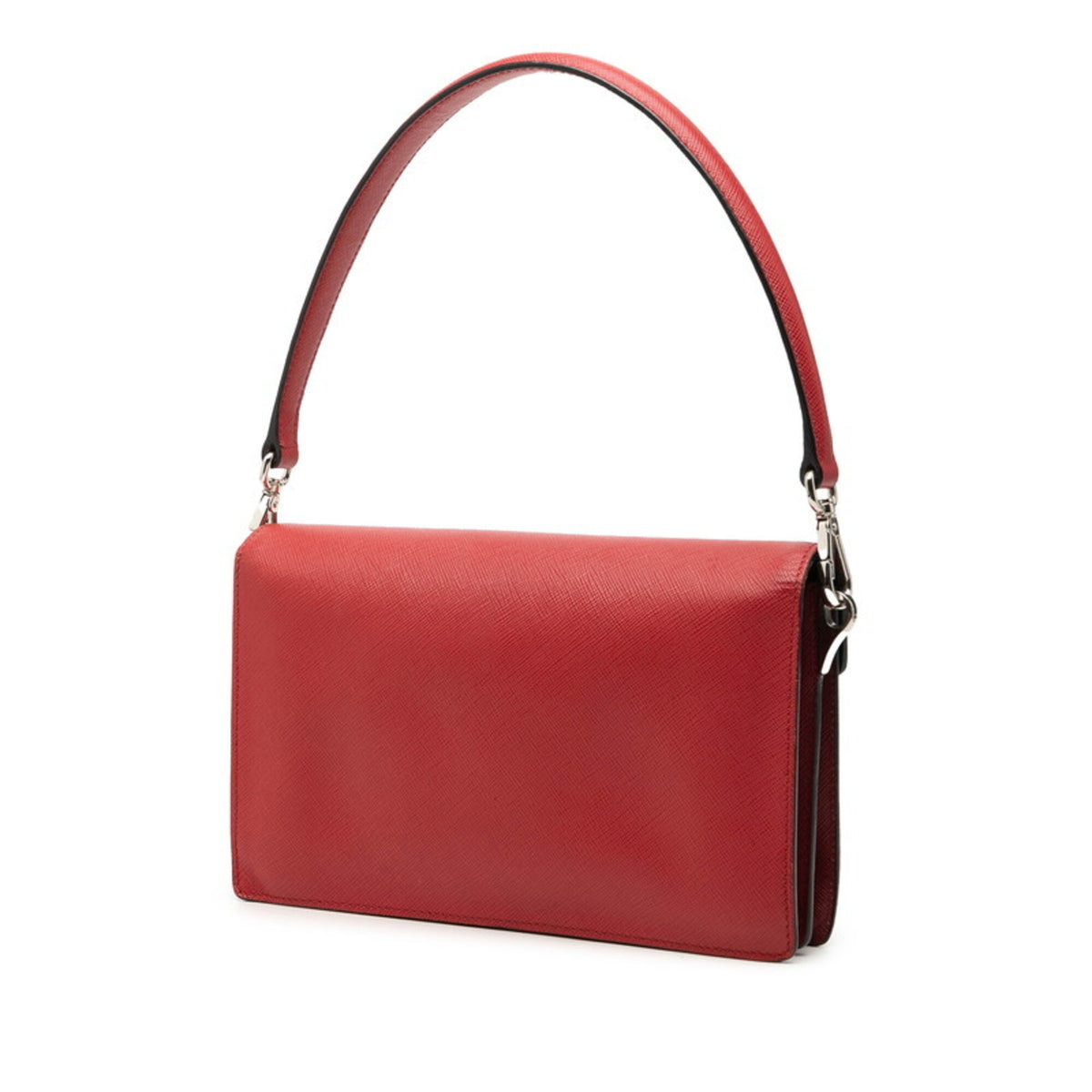 Prada Red Color Leather Handbag Shoulder Bag (Pre-Owned)