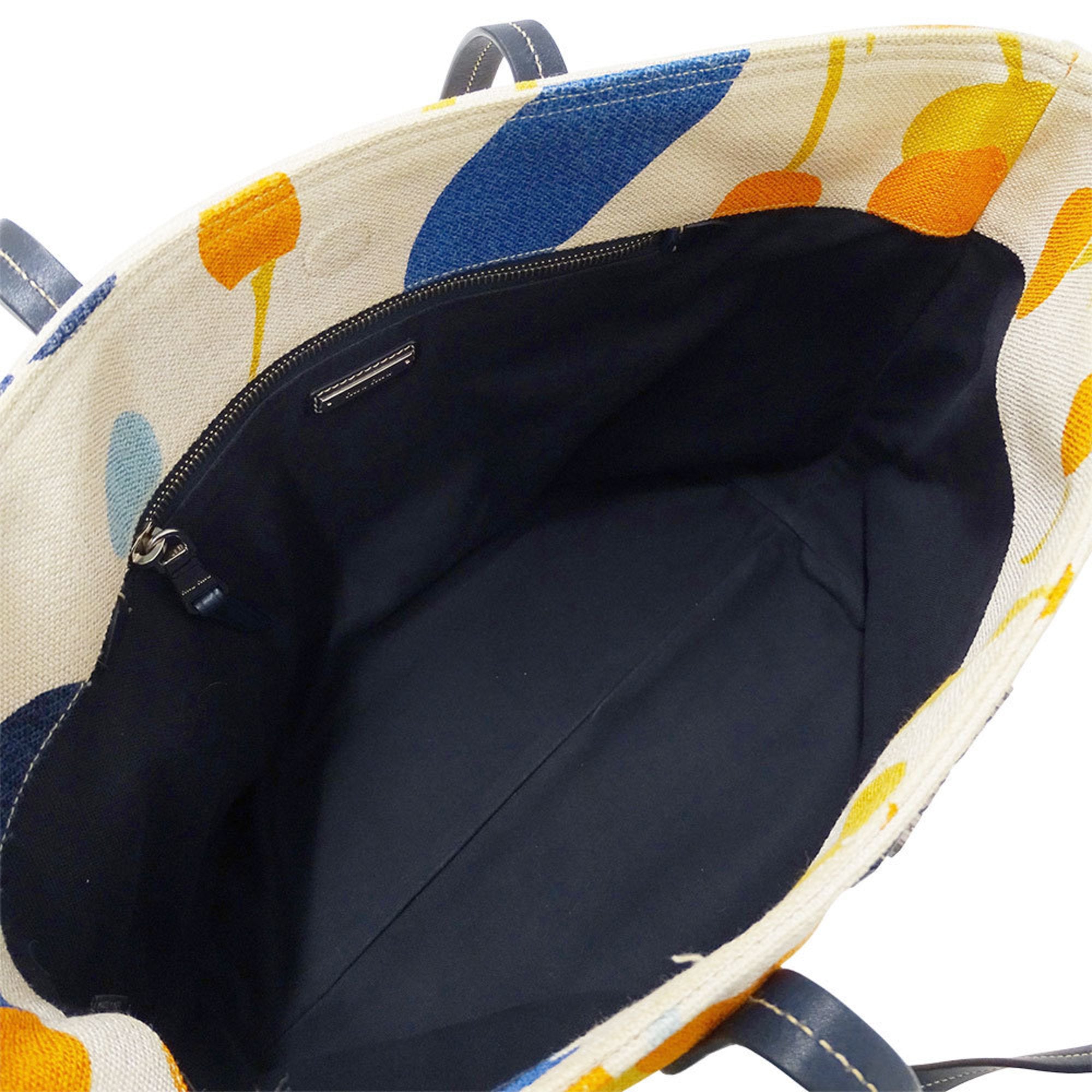 Miu Miu Multi-Color Orange Canvas Tote Bag (Pre-Owned)