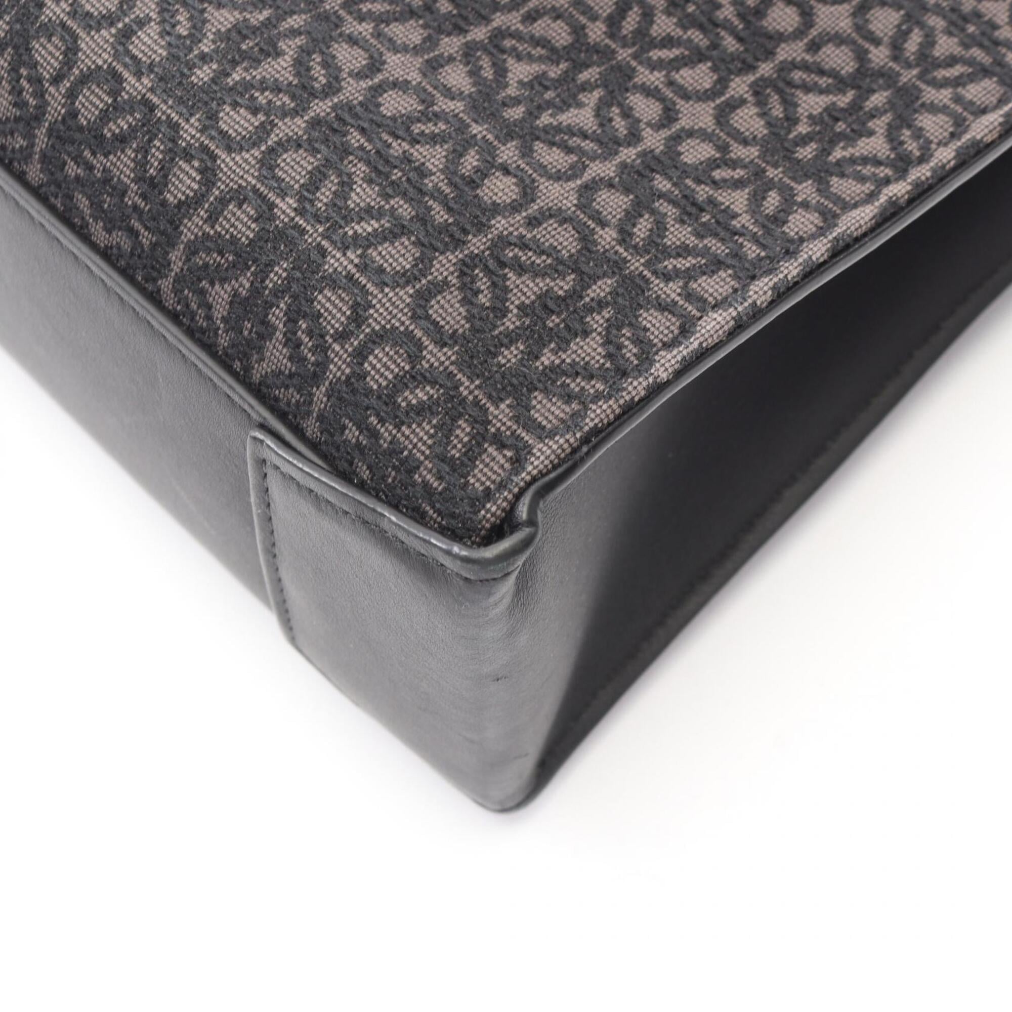 Loewe Black Canvas Leather Handbag Tote Bag (Pre-Owned)