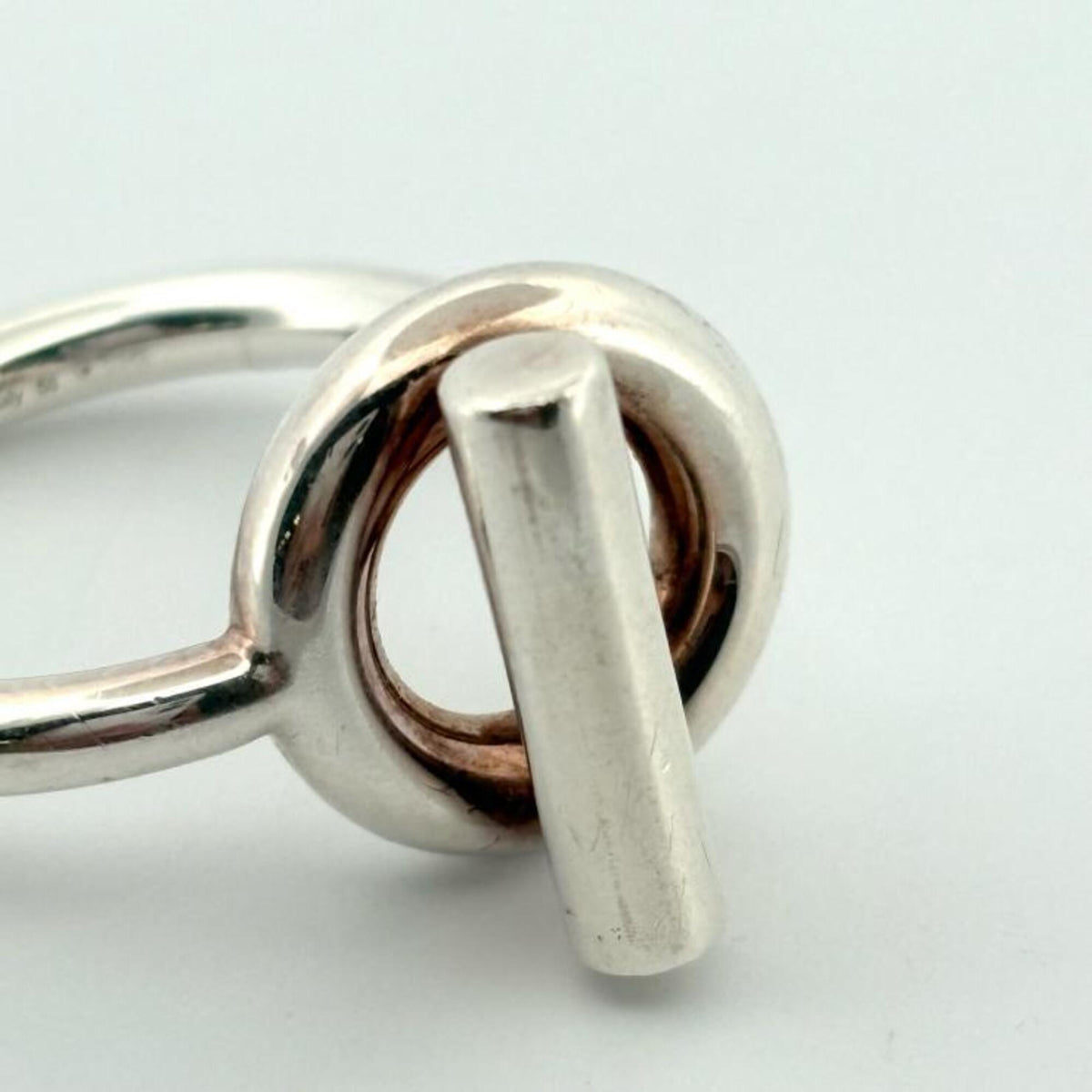 Hermes Silver Silver 925 Band Ring (Pre-Owned)
