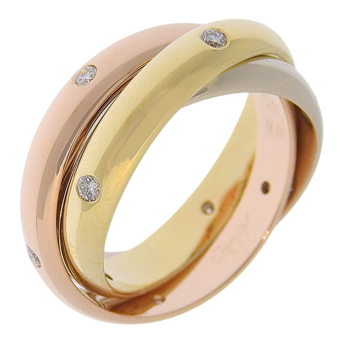 Cartier Trinity Pink White Yellow Band Ring (Pre-Owned)