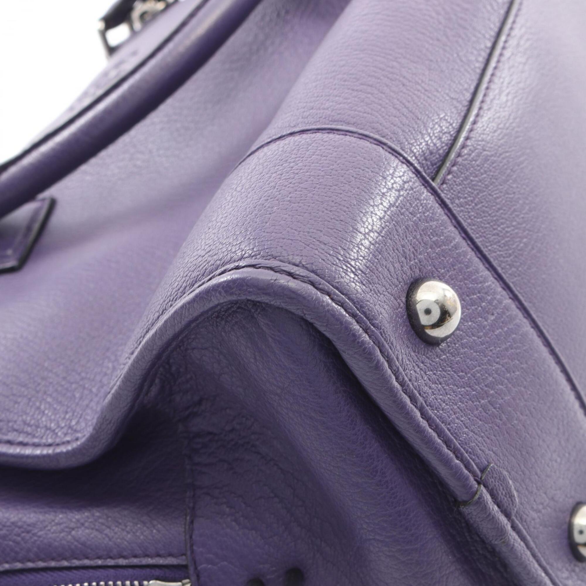 Loewe Purple Leather Handbag (Pre-Owned)