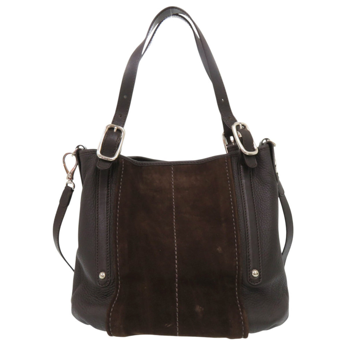 Tod's Brown Suede Leather Shoulder Bag Tote Bag (Pre-Owned)