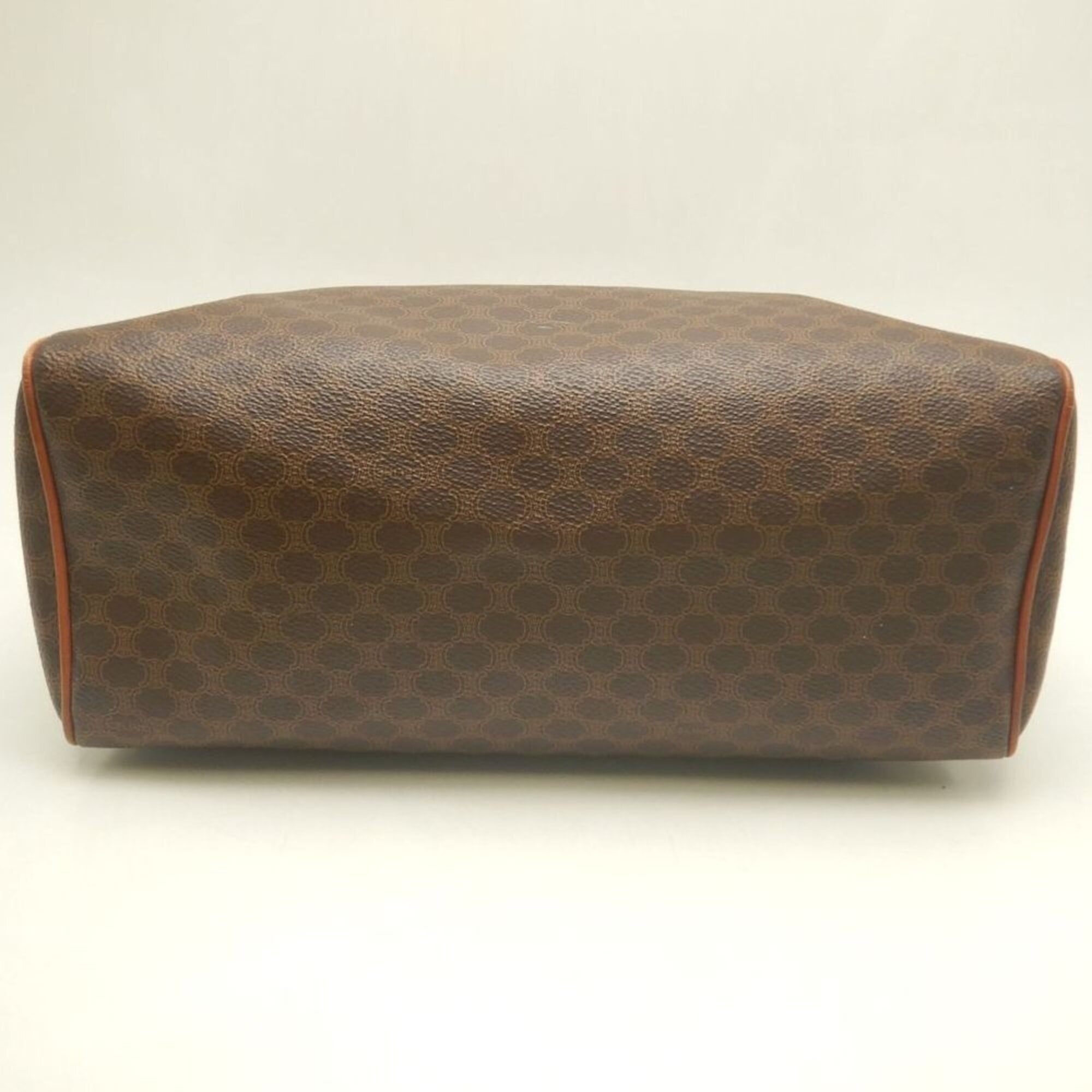 Celine Macadam Brown Coated Canvas Leather Handbag (Pre-Owned)