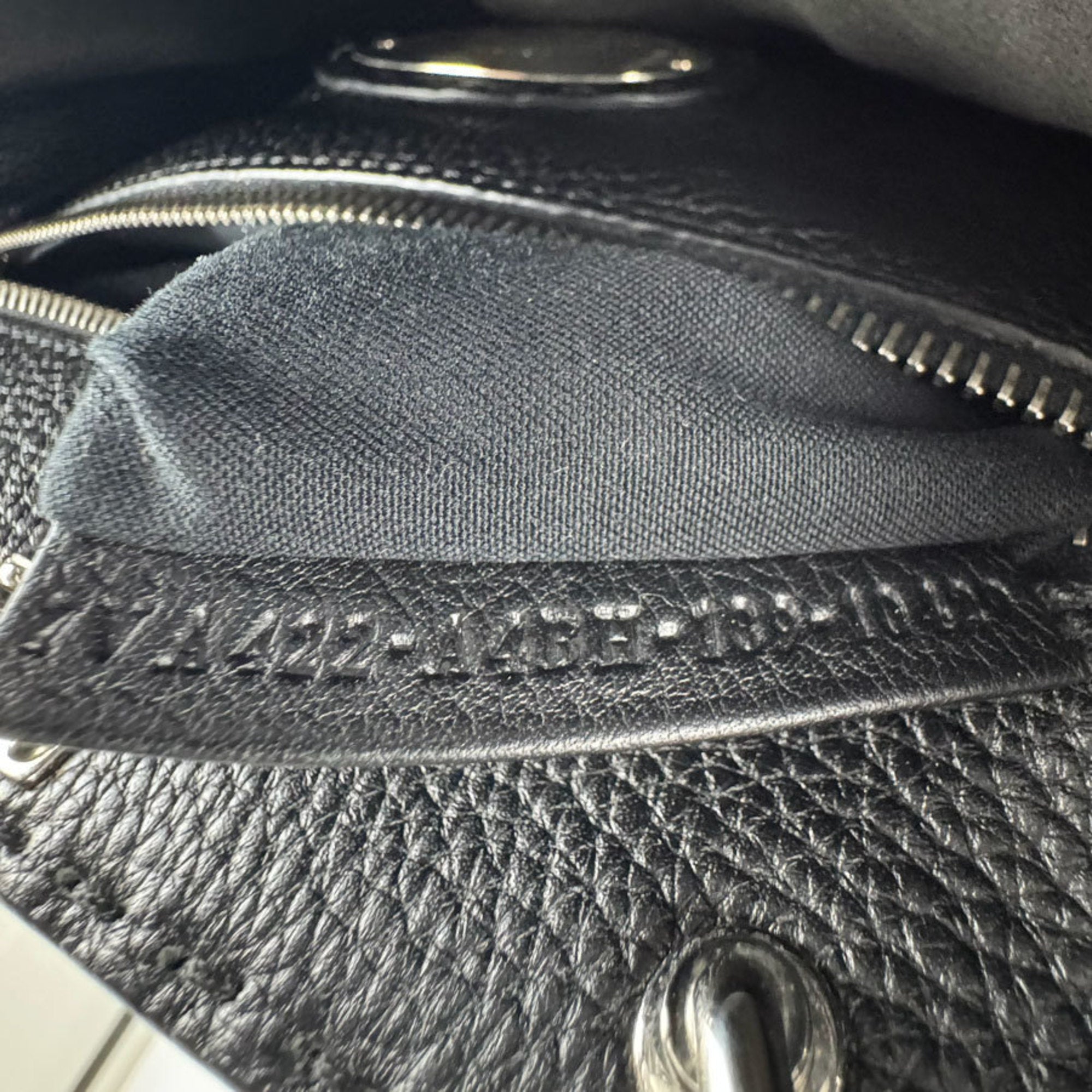 Fendi Black Gray Leather Handbag (Pre-Owned)