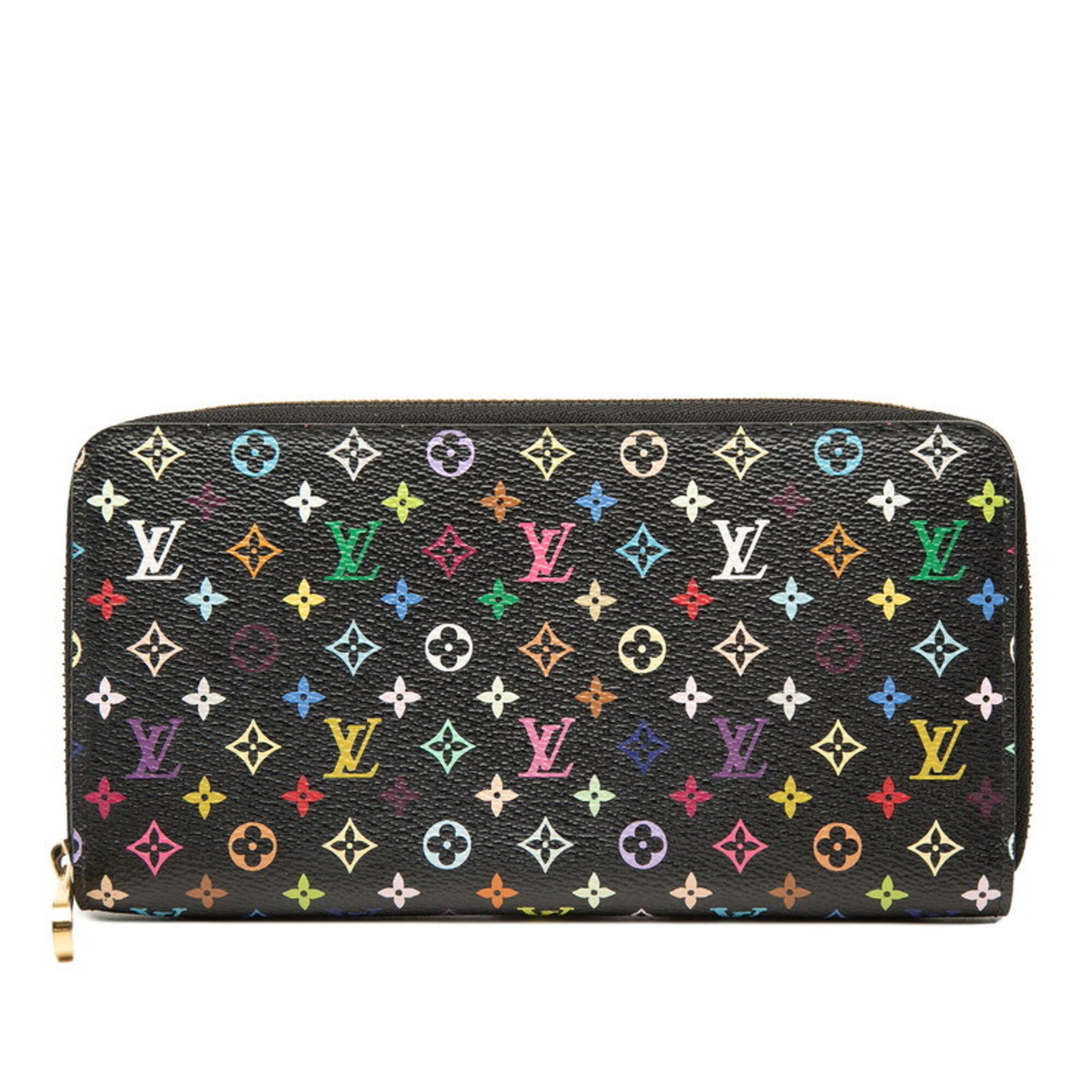 Louis Vuitton Black Multi-Color Pvc Leather Long Wallet (Bi-Fold) (Pre-Owned)