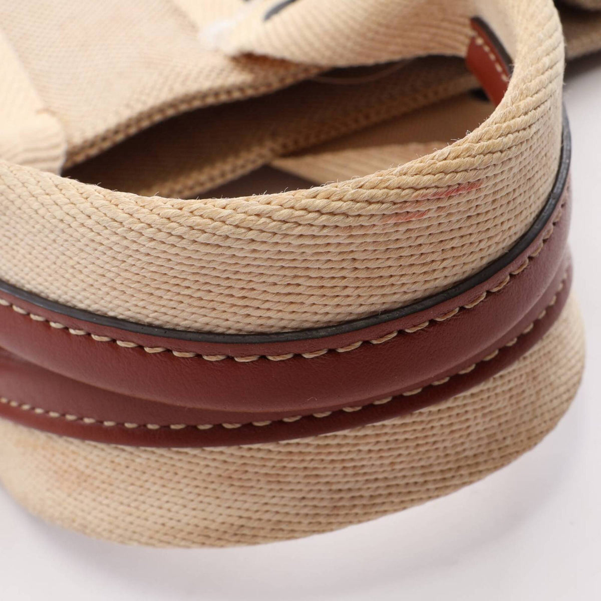 Chloé Beige Brown Canvas Leather Handbag (Pre-Owned)