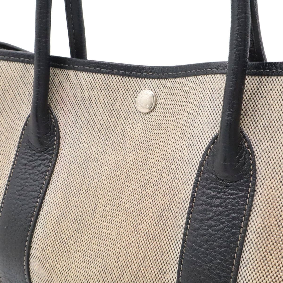 Hermes Black Gray Yellow Toile H Handbag Tote Bag (Pre-Owned)