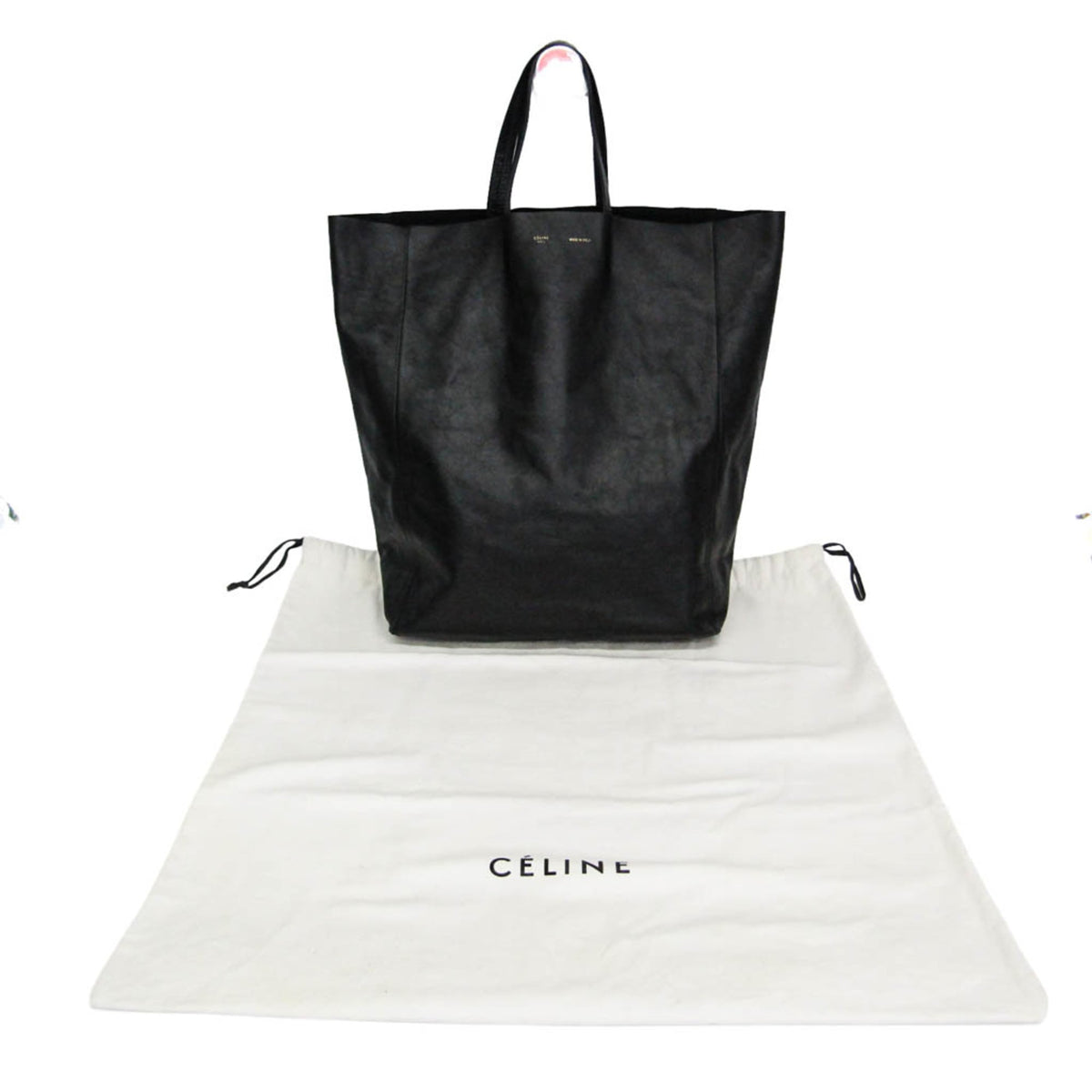 Celine Cabas Black Leather Tote Bag (Pre-Owned)