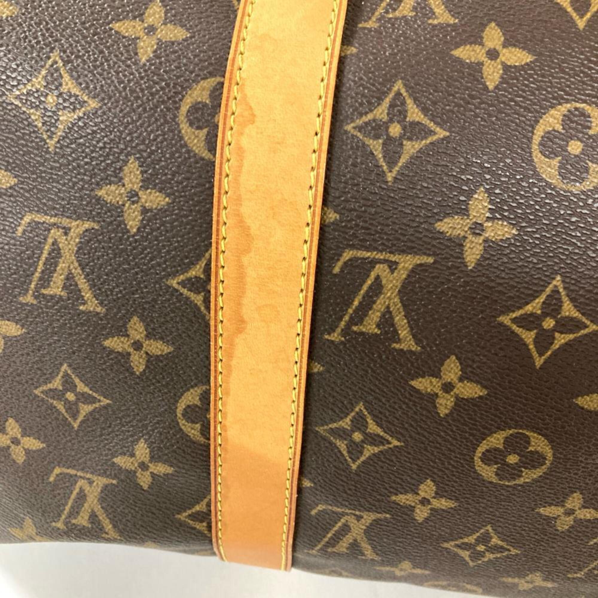 Louis Vuitton Brown Monogram Canvas Leather Boston Bag (Pre-Owned)