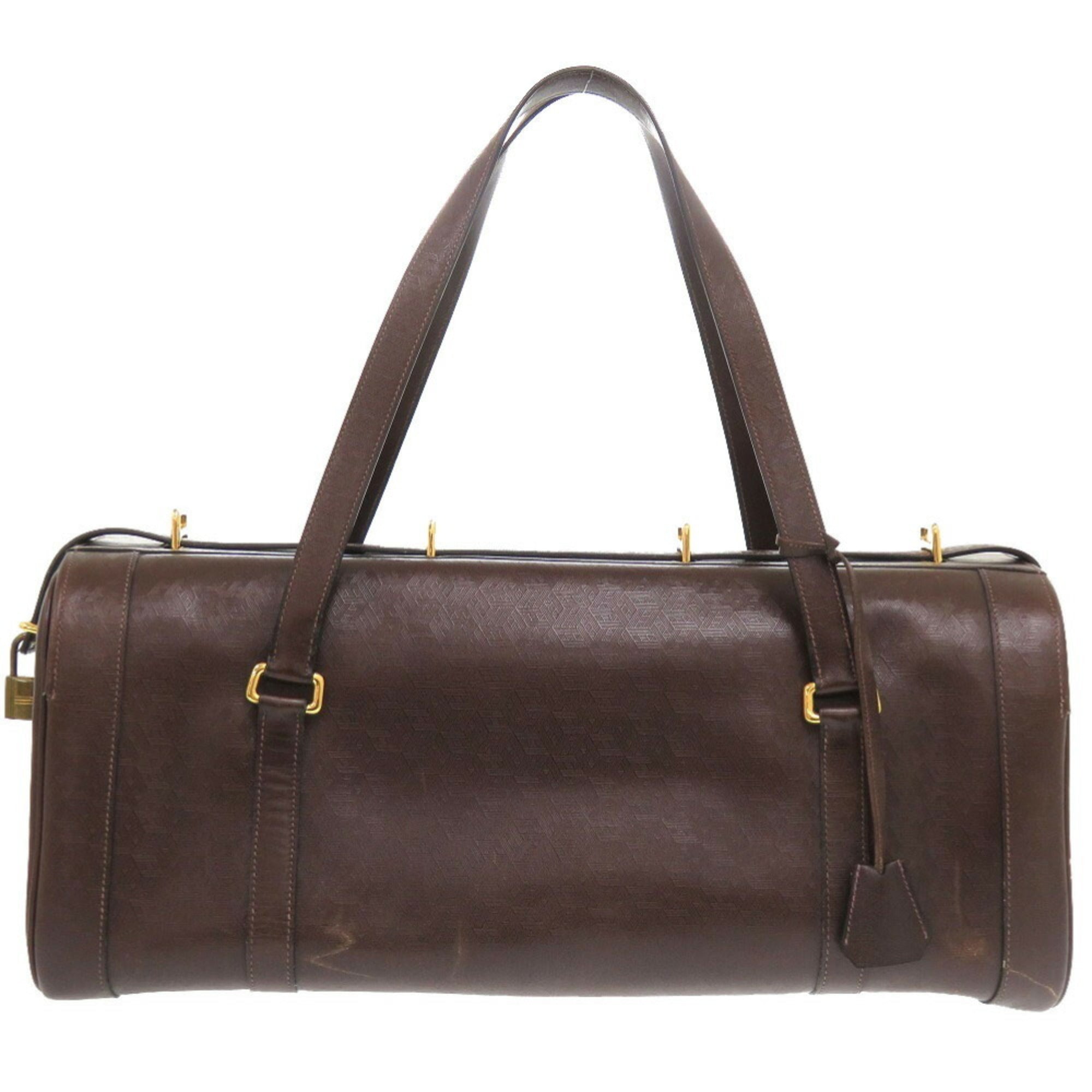 Hermes Brown Leather Boston Bag (Pre-Owned)