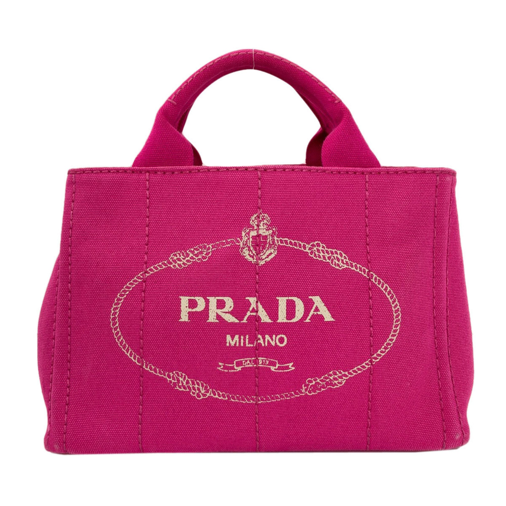 Prada Canapa Pink Canvas Handbag (Pre-Owned)