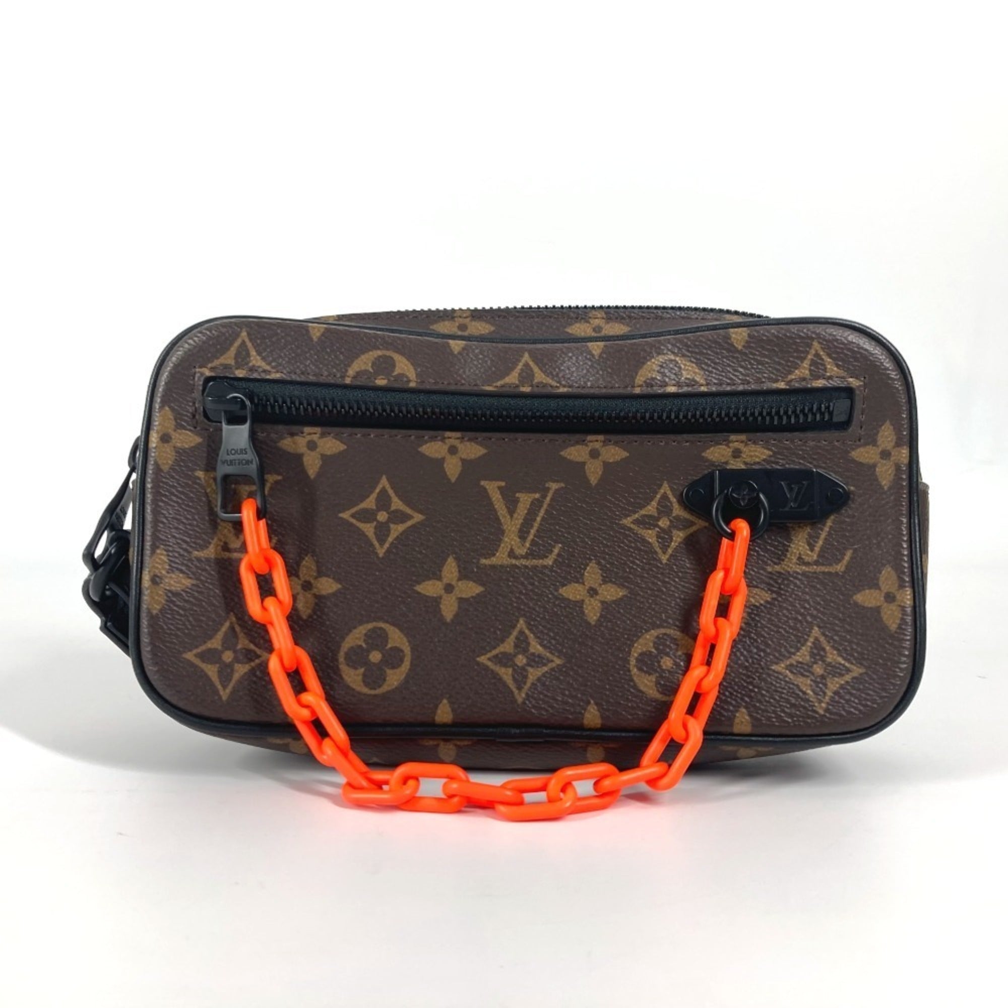 Louis Vuitton Black Brown Orange Monogram Clutch Bag Pochette Pouch (Pre-Owned)