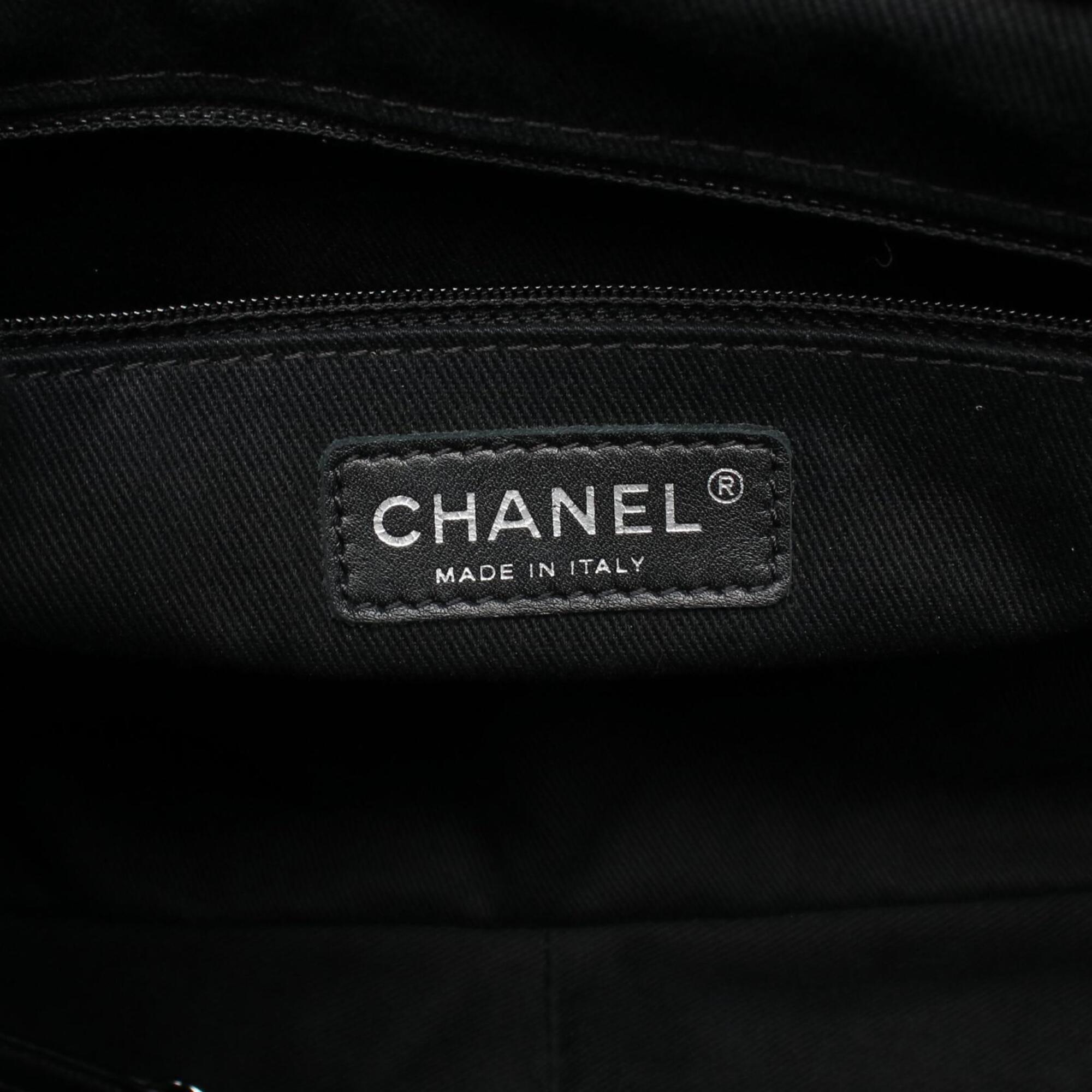 Chanel Black Grained Calfskin Handbag Tote Bag (Pre-Owned)