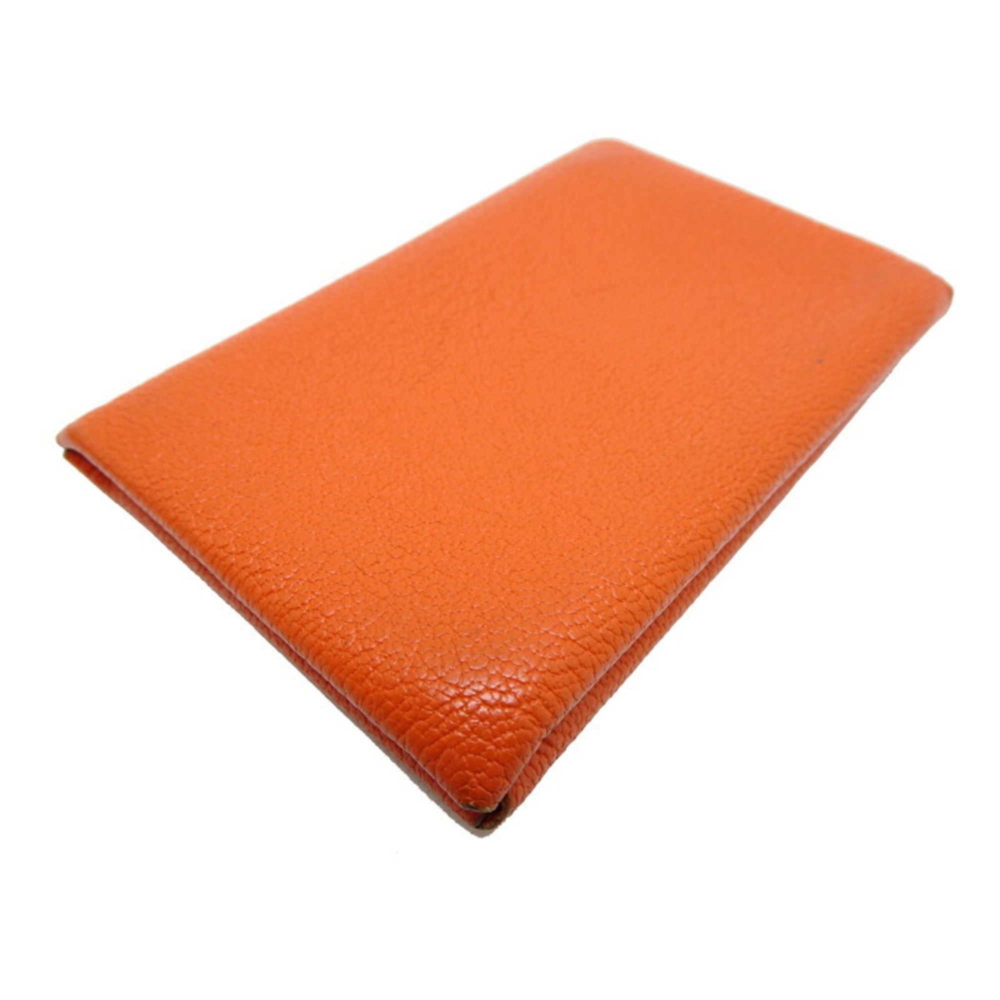Hermes Orange Chevre Leather Coin Purse/Coin Case (Pre-Owned)