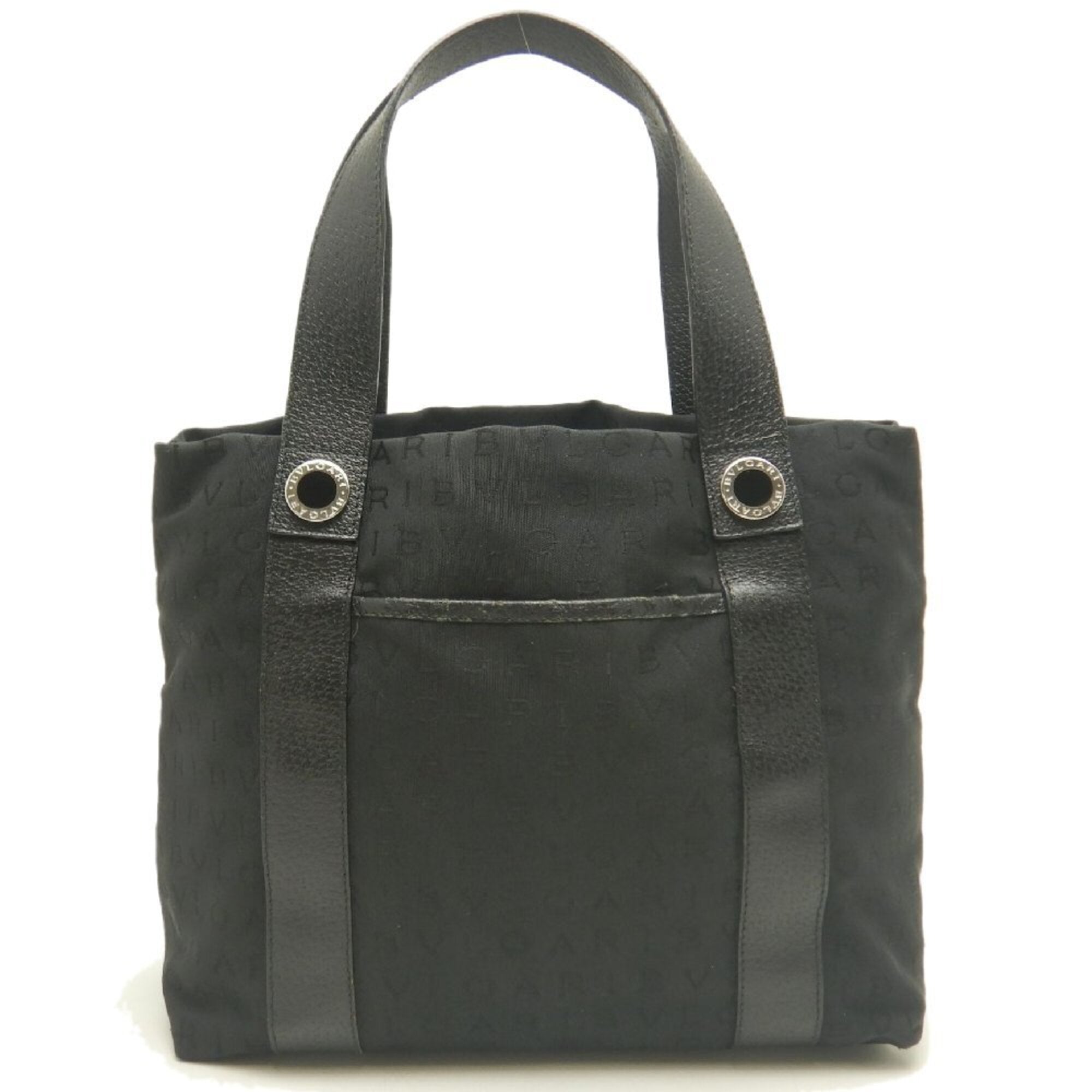Bvlgari Logomania Black Canvas Tote Bag (Pre-Owned)