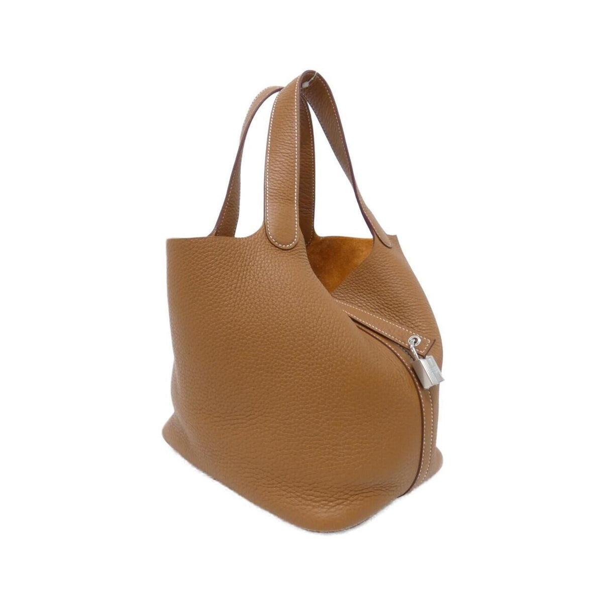 Hermes Picotin Gold Taurillon Clemence Leather Handbag (Pre-Owned)