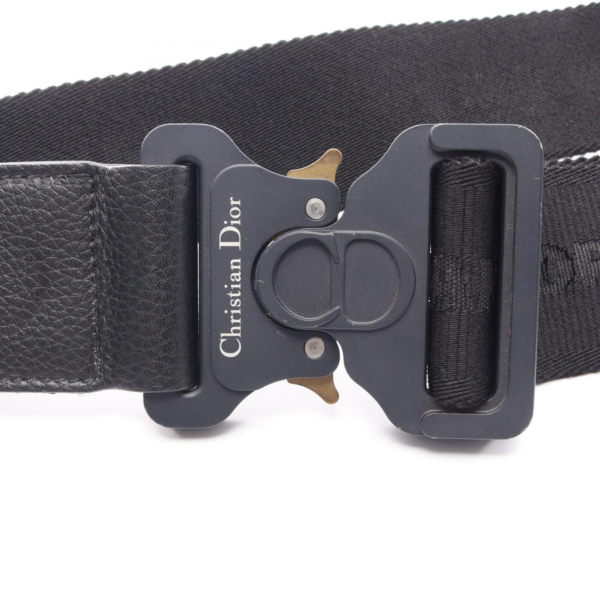 Christian Dior Black Navy White Canvas Leather Fanny Pack Sling Bag (Pre-Owned)