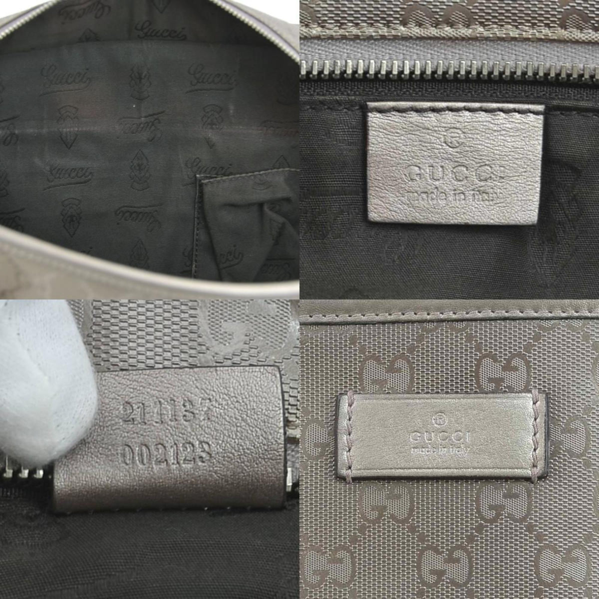 Gucci Gg Imprimé Metallic Brown Gg Imprimé Handbag (Pre-Owned)