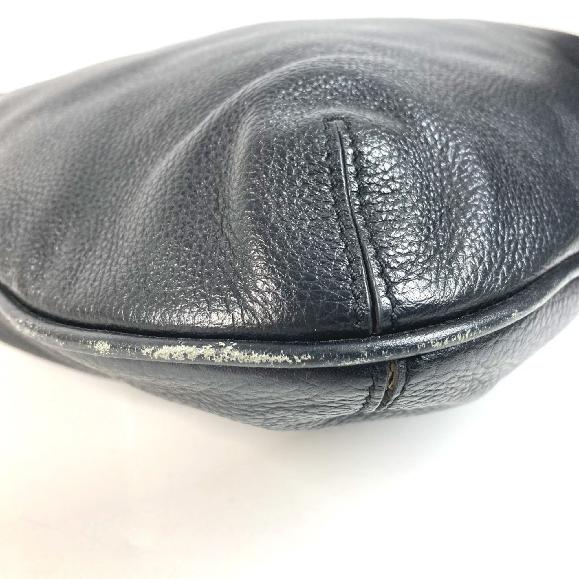 Cartier Marcello Black White Leather Shoulder Bag (Pre-Owned)