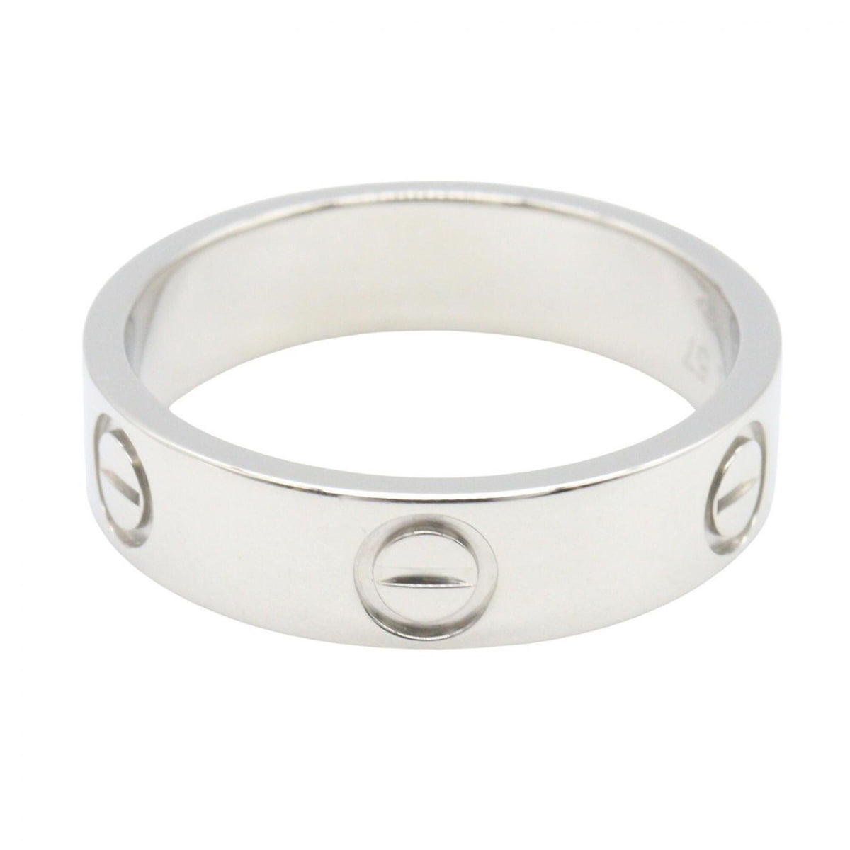 Cartier Silver Platinum 950 Band Ring (Pre-Owned)