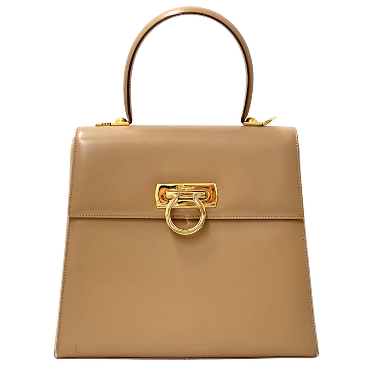 Salvatore Ferragamo Beige Leather Handbag (Pre-Owned)