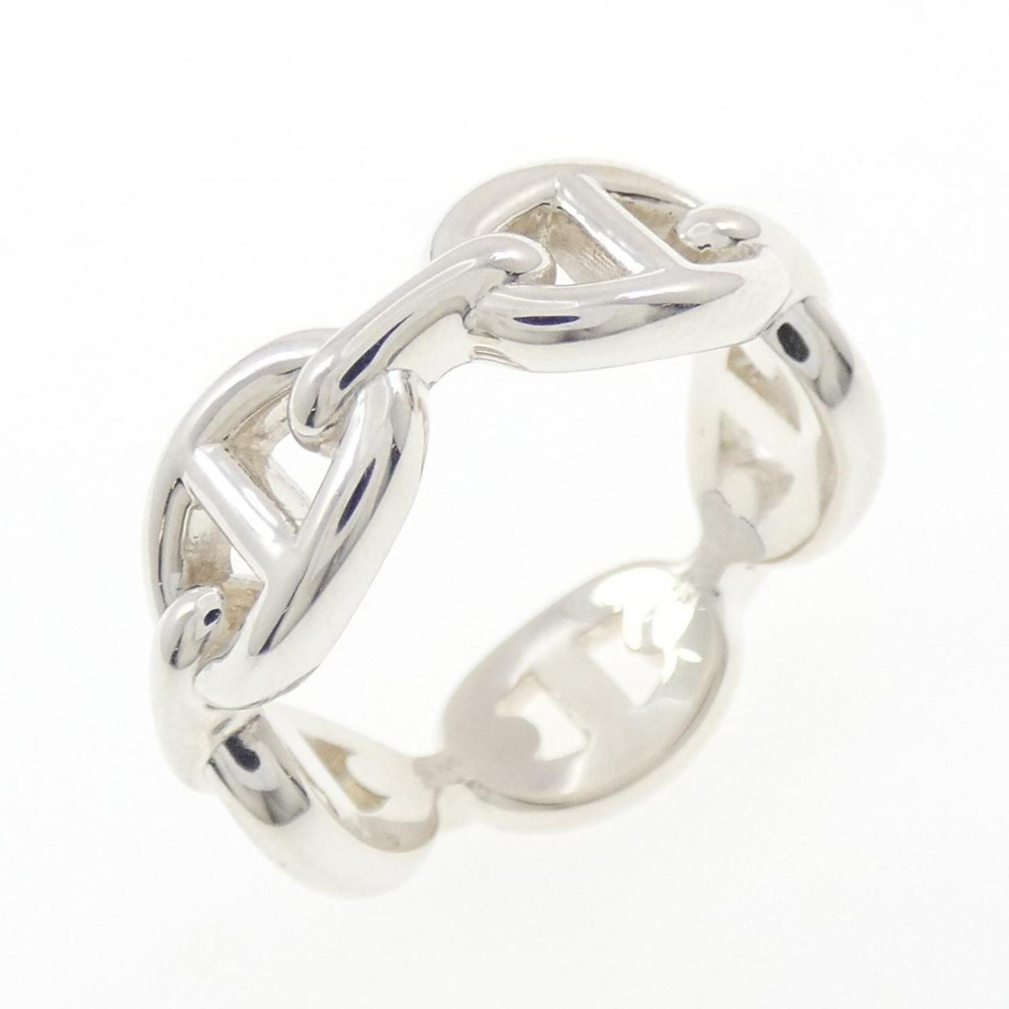 Hermes Silver Silver 925 Band Ring (Pre-Owned)